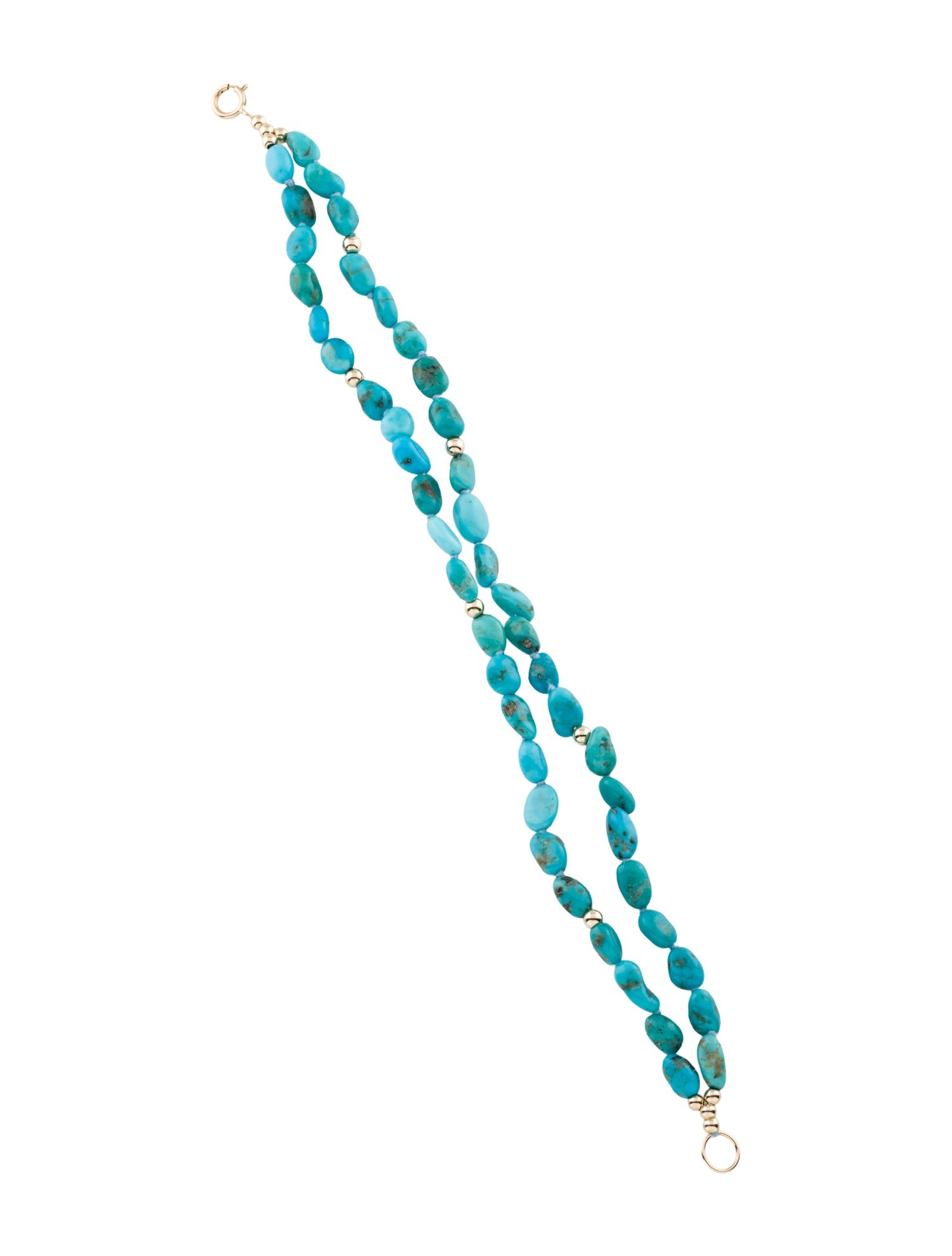 Bracelet 14K Turquoise Bead Double Strand