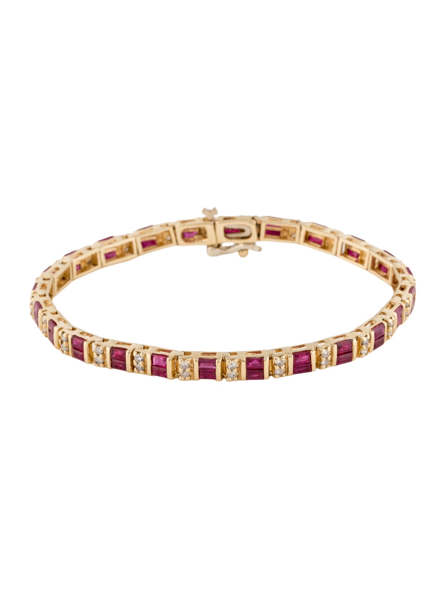 Bracelet 14K 3.98ctw Ruby & Diamond Link