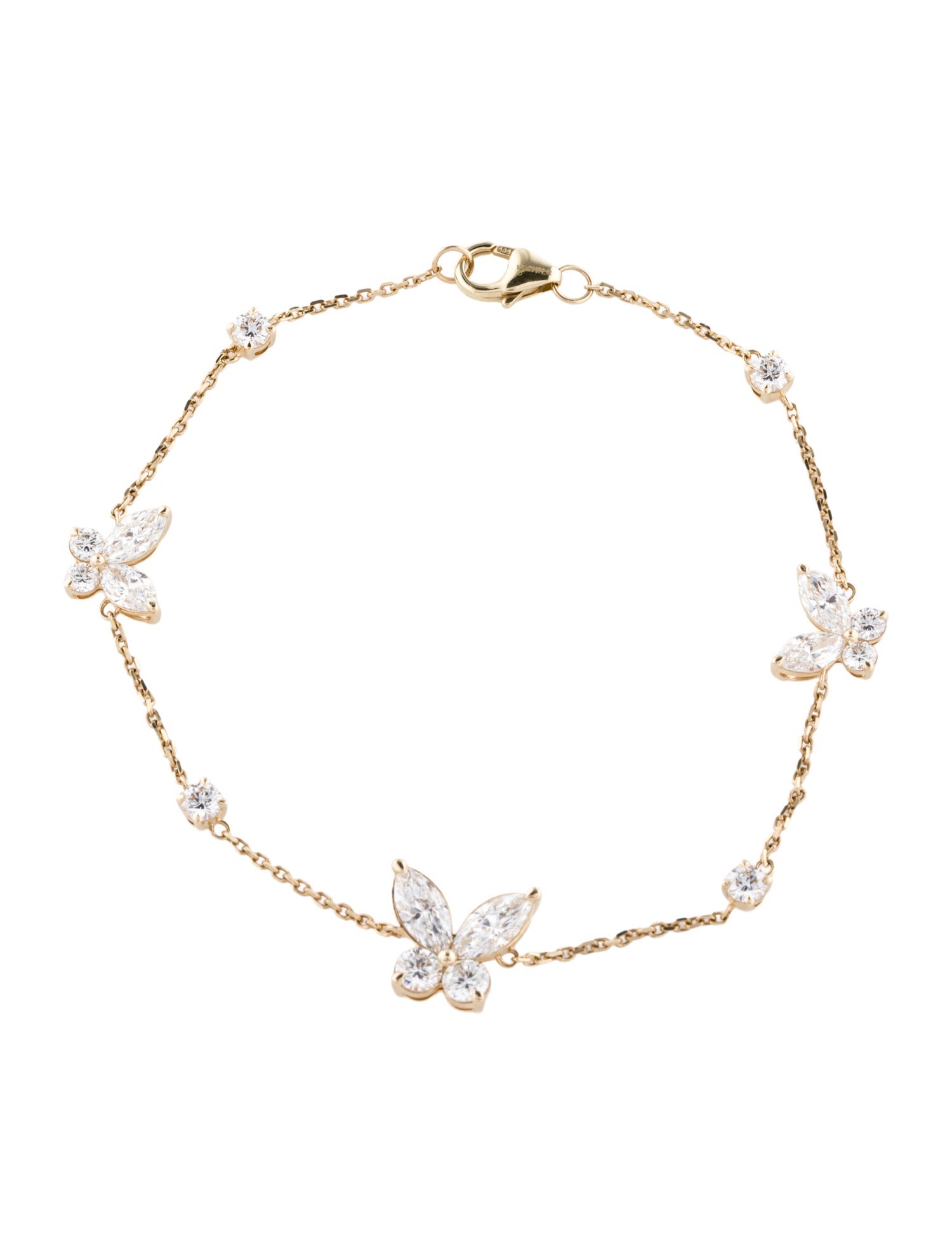 Bracelet 14K 2.44ctw Lab-Grown Diamond Butterfly Station w/ Tags