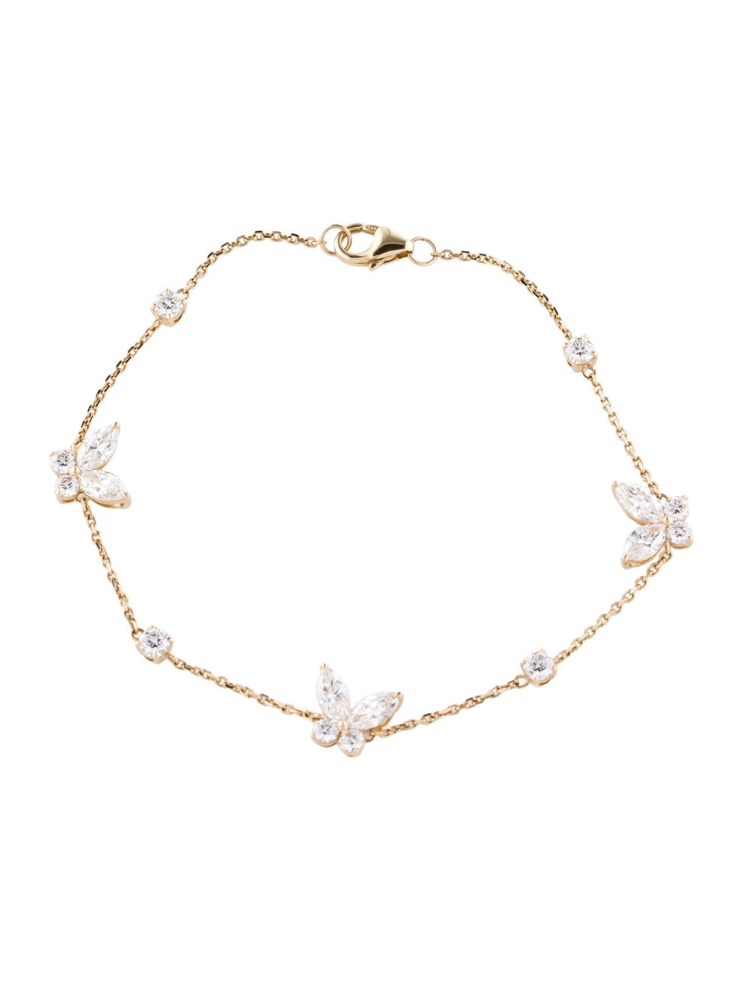 Bracelet 14K 2.02ctw Lab-Grown Diamond Butterfly Station w/ Tags