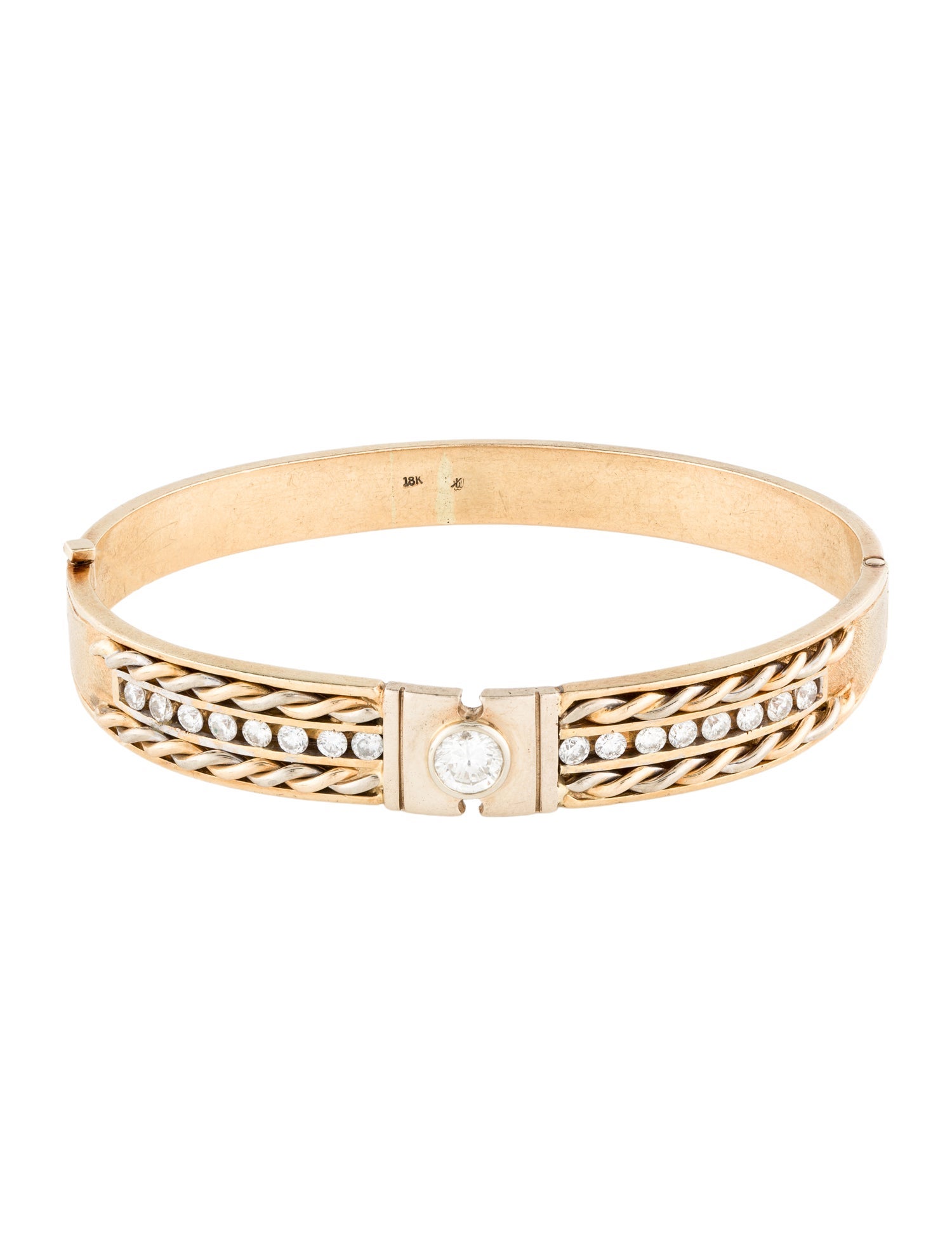 Bracelet 18K 3.30ctw Diamond Hinged Bangle Bracelet