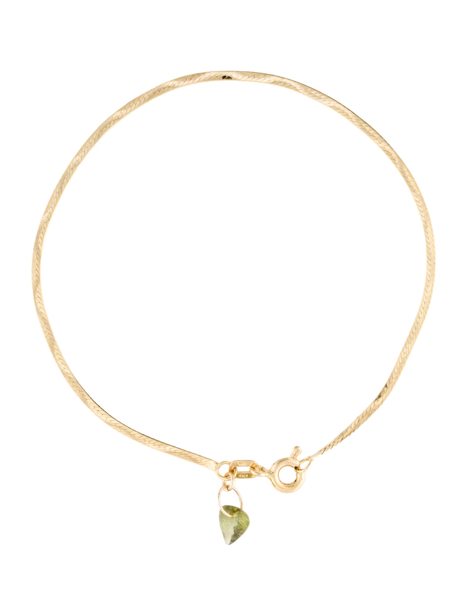 Bracelet 14K Tourmaline Charm