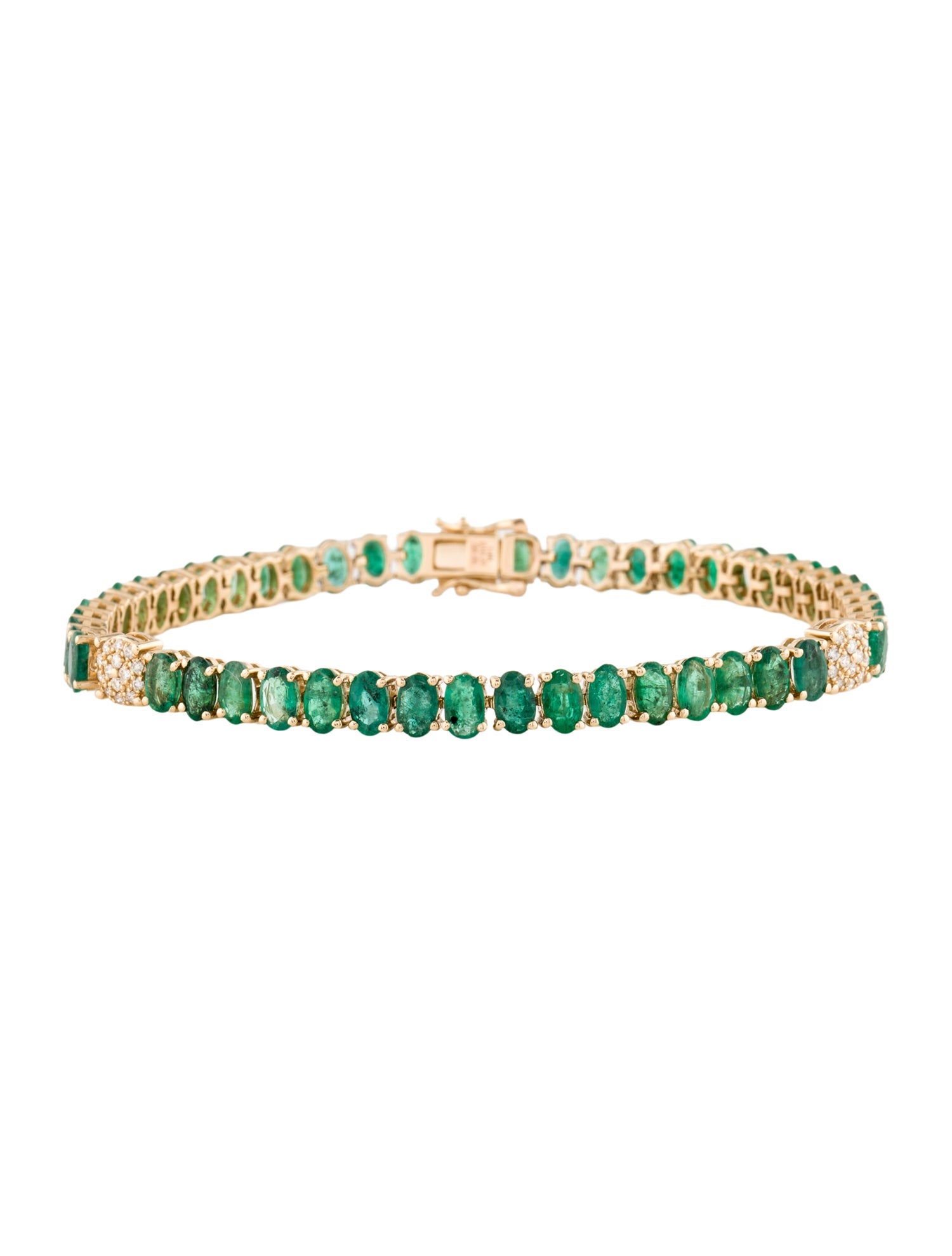 Bracelet 14K 10.27ctw Emerald & Diamond Link