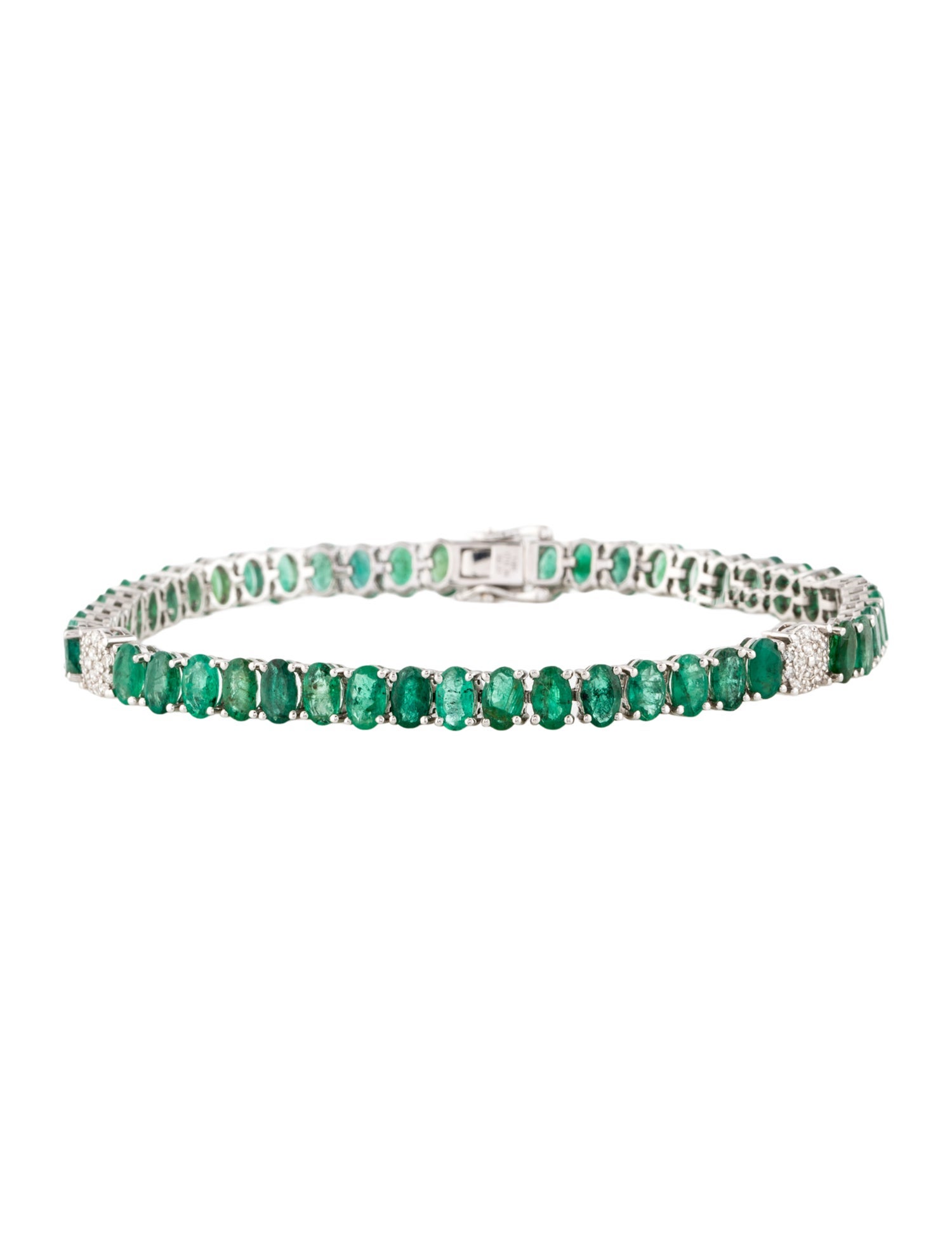 Bracelet 14K 10.39ctw Emerald & Diamond Link