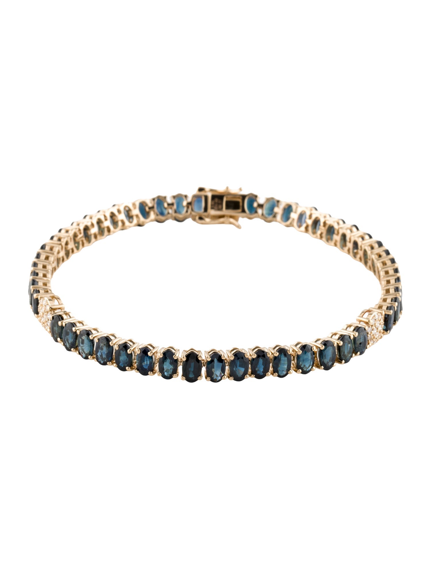 Bracelet 14K 15.66ctw Sapphire & Diamond Link