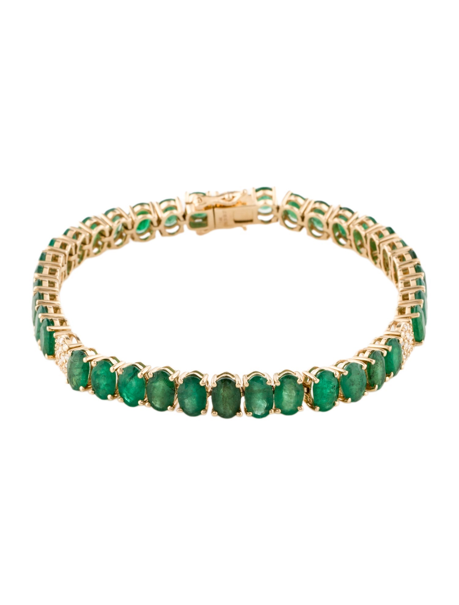 Bracelet 14K 15.91ctw Emerald & Diamond Link