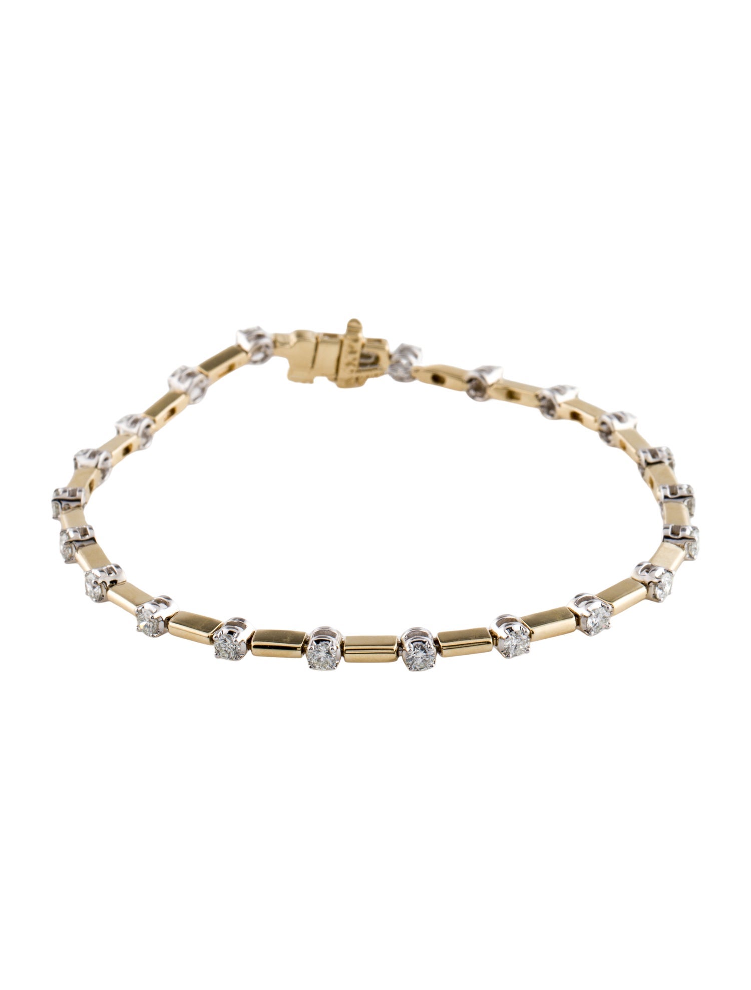 Bracelet 14K 1.25ctw Diamond Column Link