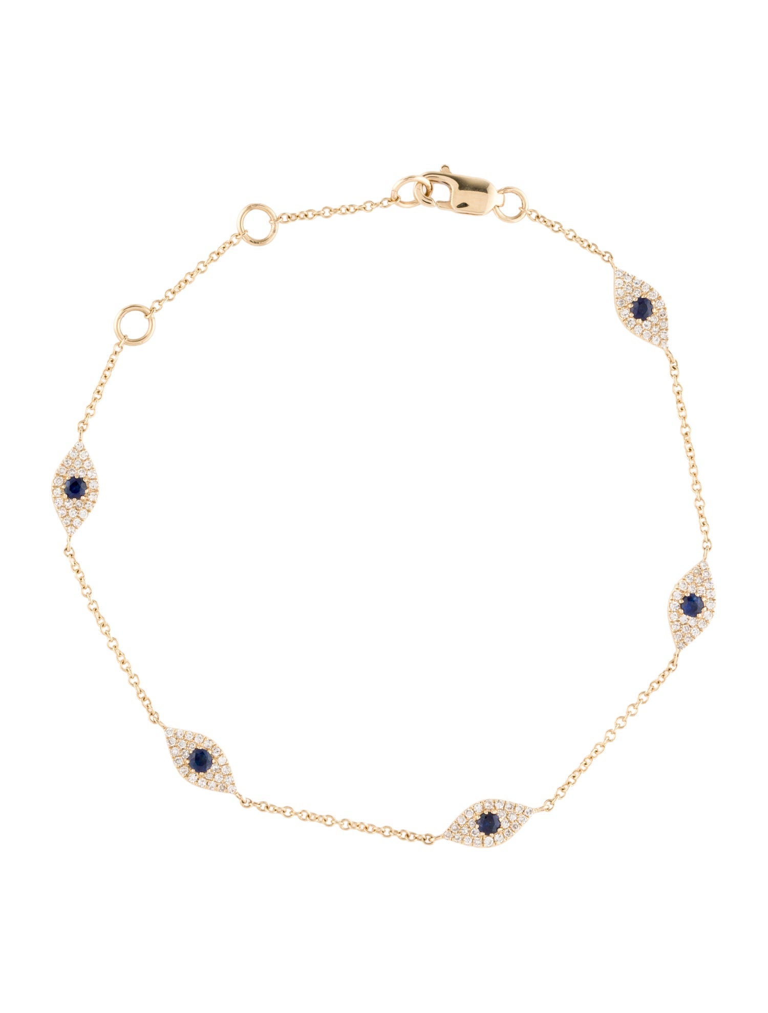 Bracelet 14K Sapphire & Diamond Evil Eye Bracelet