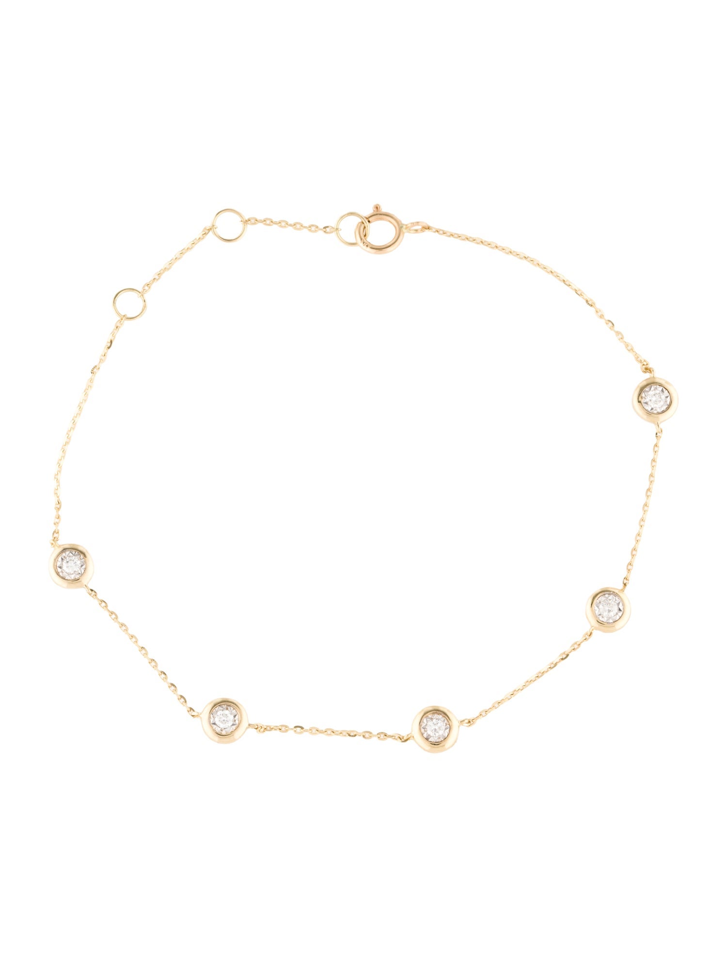 Bracelet 14K Diamond Bezel Station