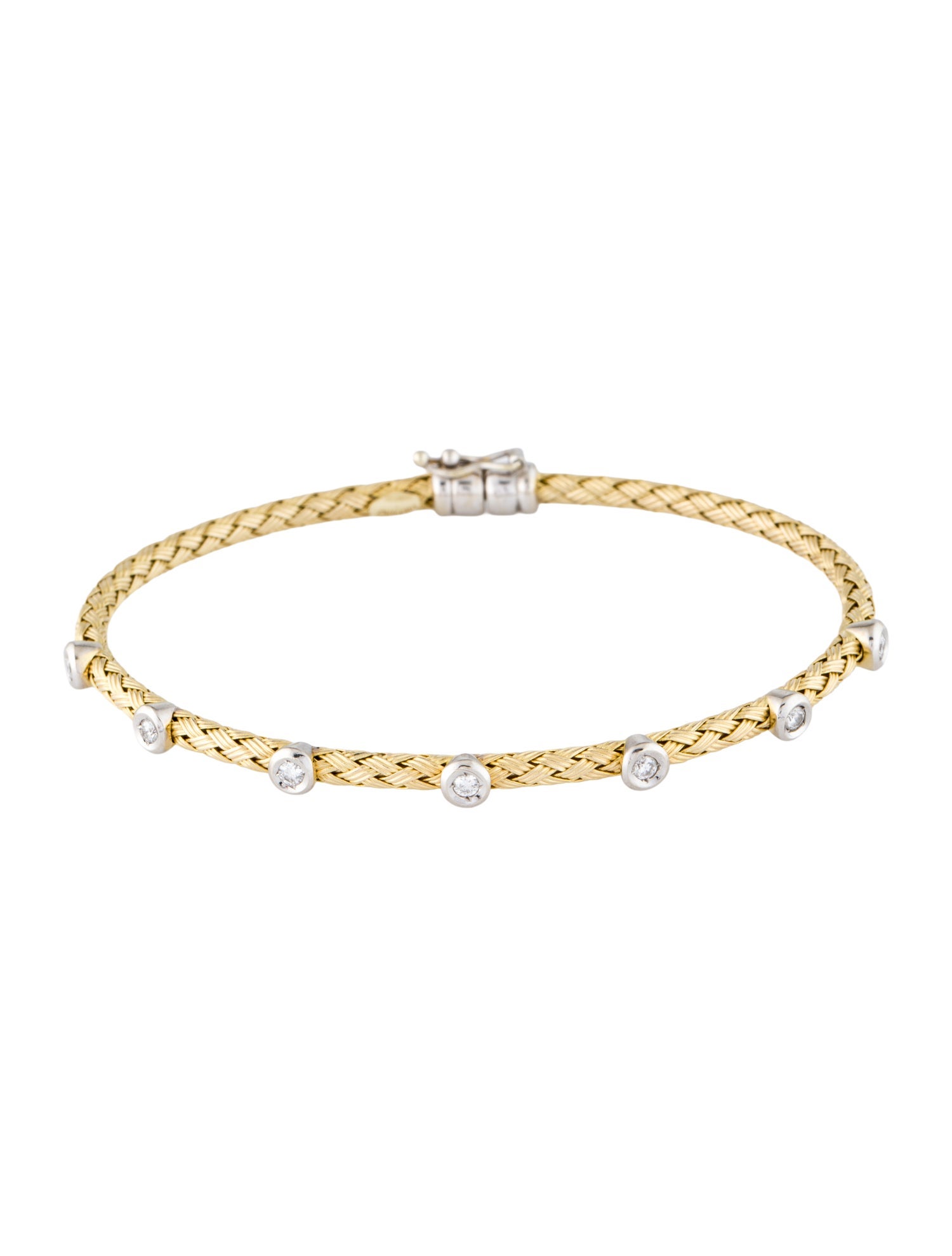 Bracelet 14K Diamond Woven Bangle