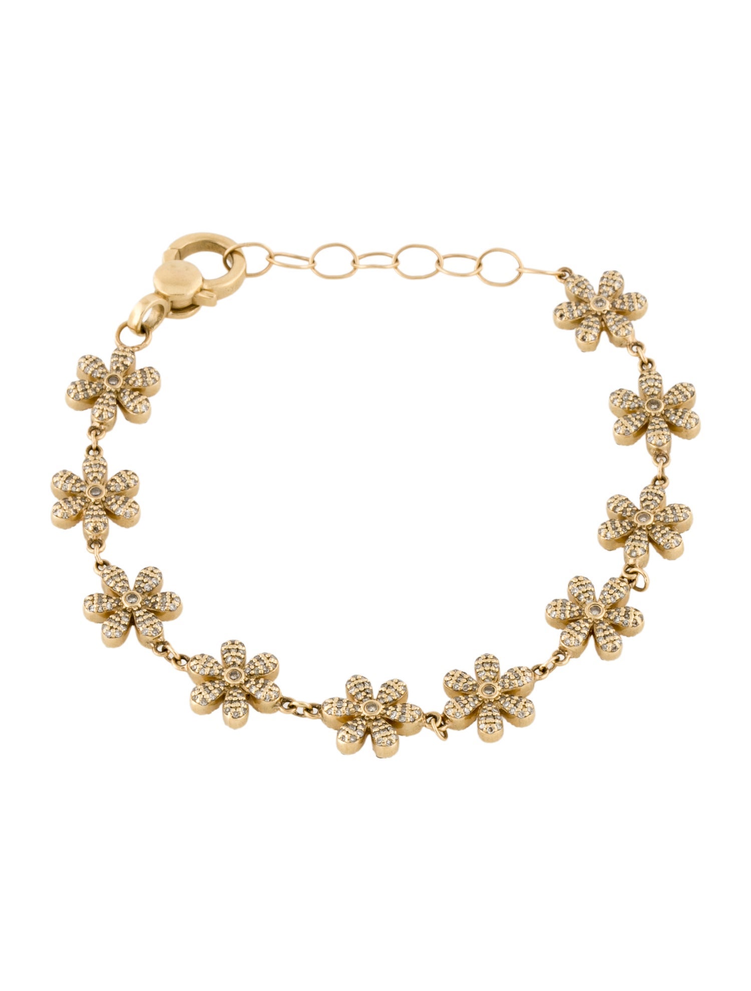 Bracelet 14K 3.16ctw Diamond Flower Station