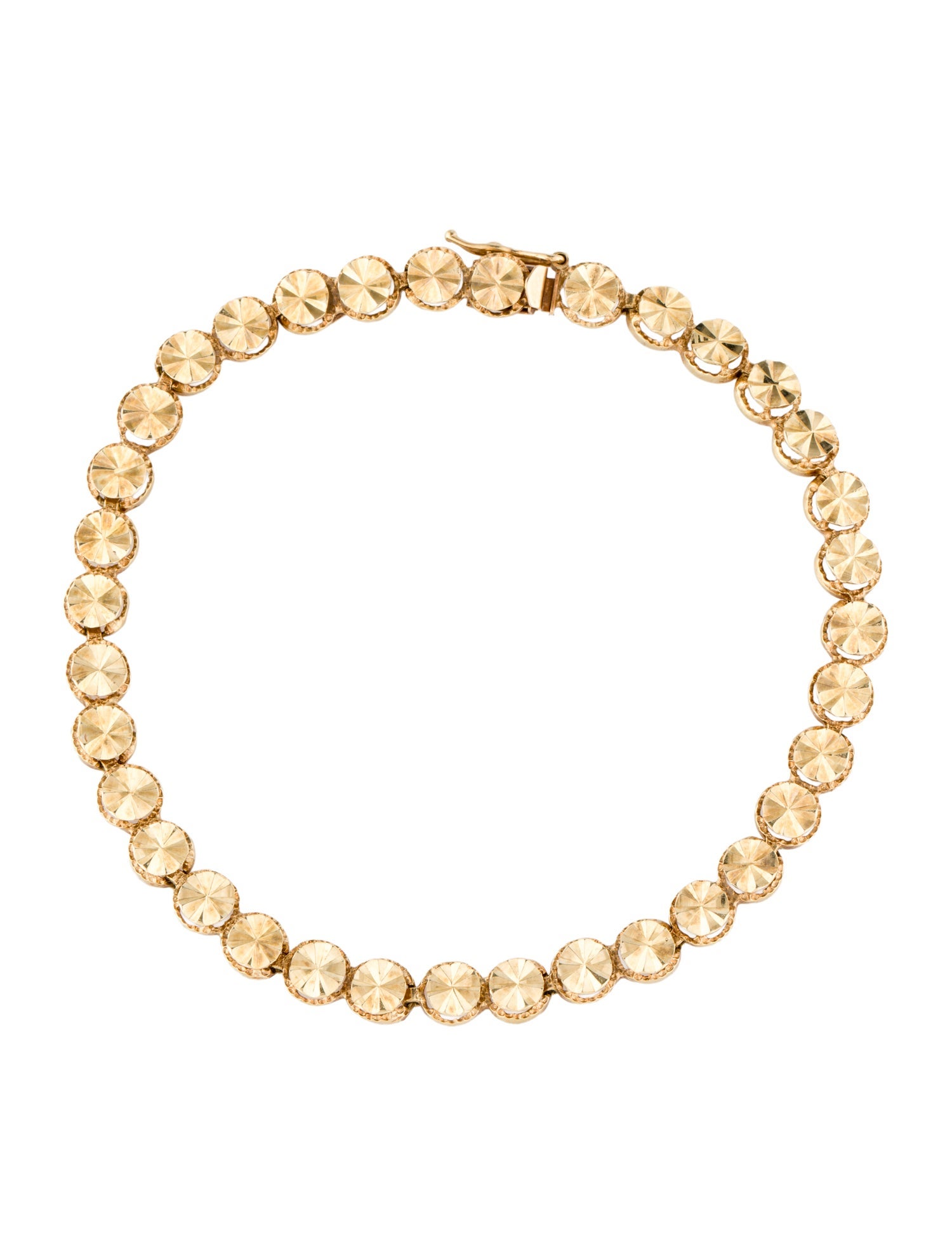 Bracelet 14K Fluted Circle Link