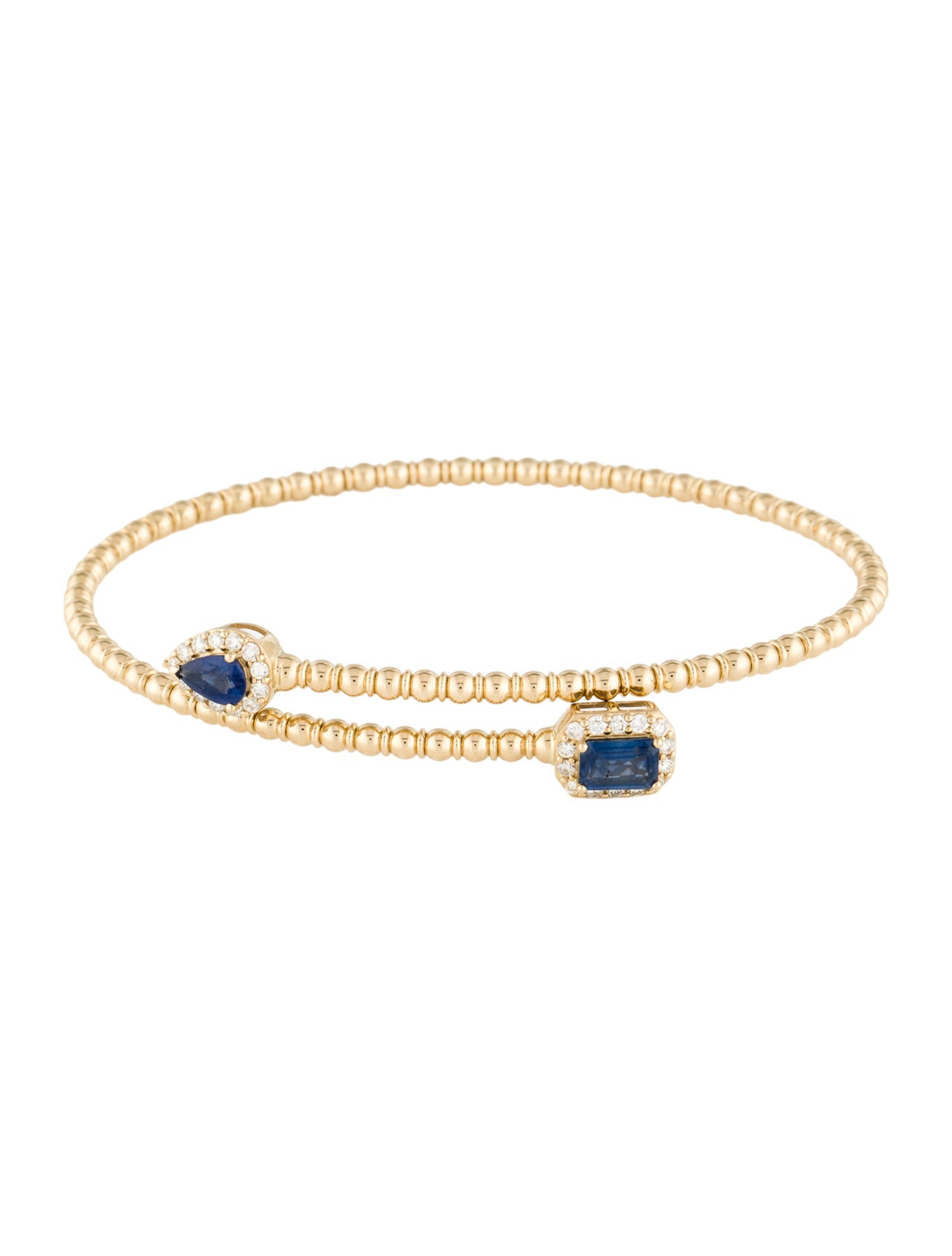 Bracelet 14K 1.09ctw Sapphire & Diamond Cuff