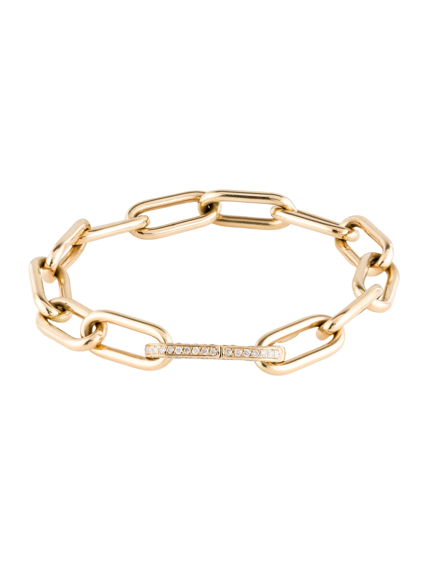 Bracelet 14K Diamond Paperclip Link