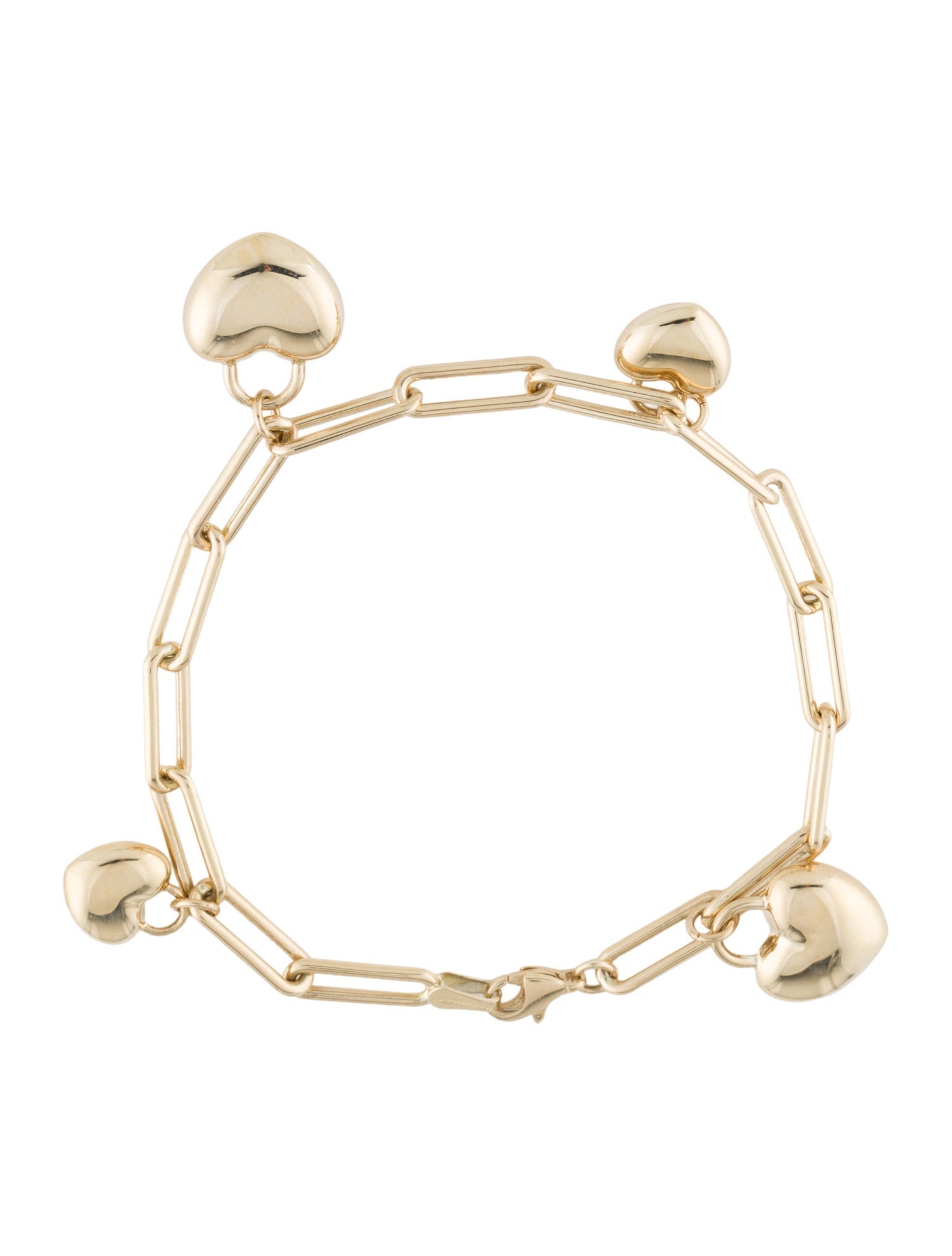 Bracelet 14K Puffed Heart Charm