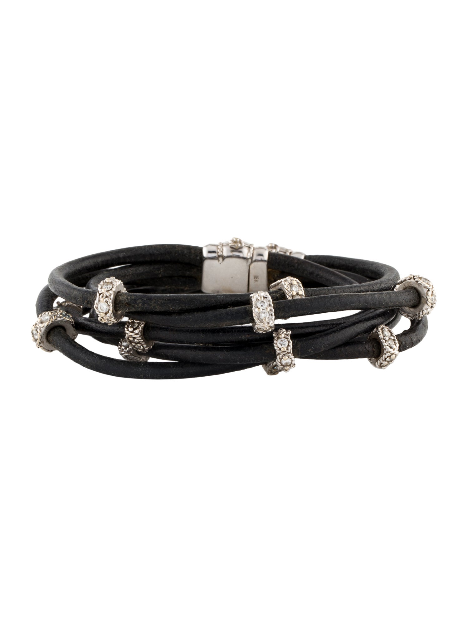 Bracelet Leslie Greene 18K 1.26ctw Diamond & Leather Convertible Wrap