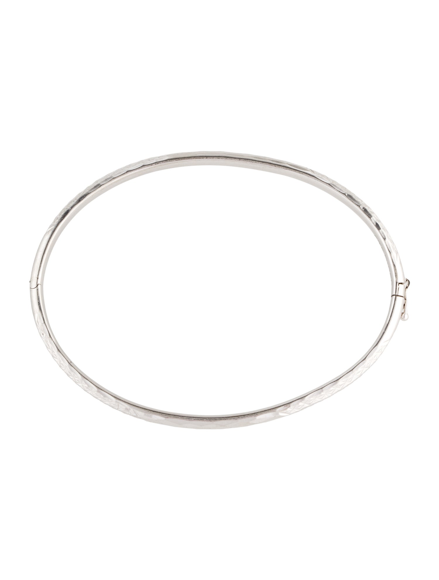Platinum Textured Hinged Bangle