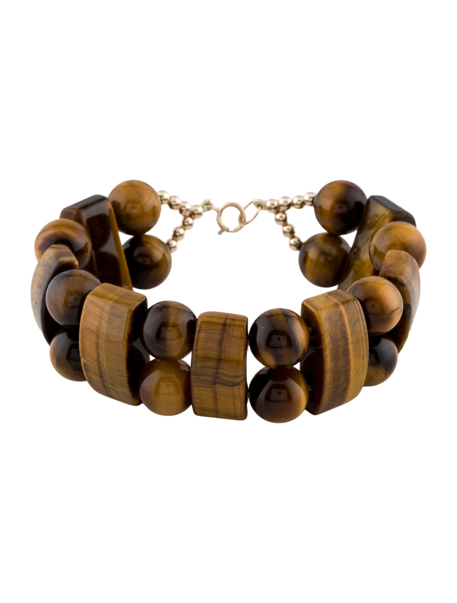 Bracelet 14K Tiger's Eye Quartz Station Bead