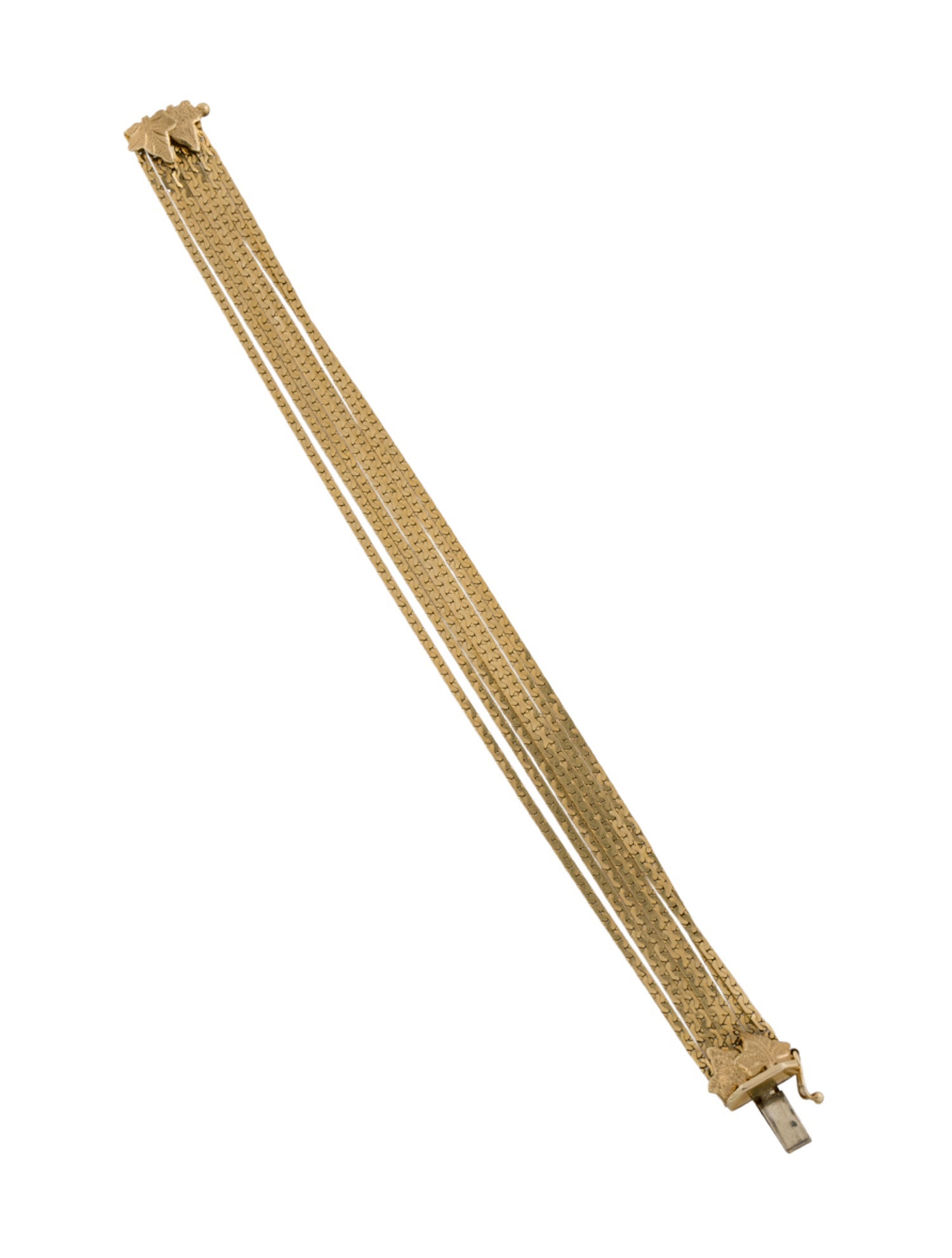 Bracelet 14K Multistrand Leaves Chain Link