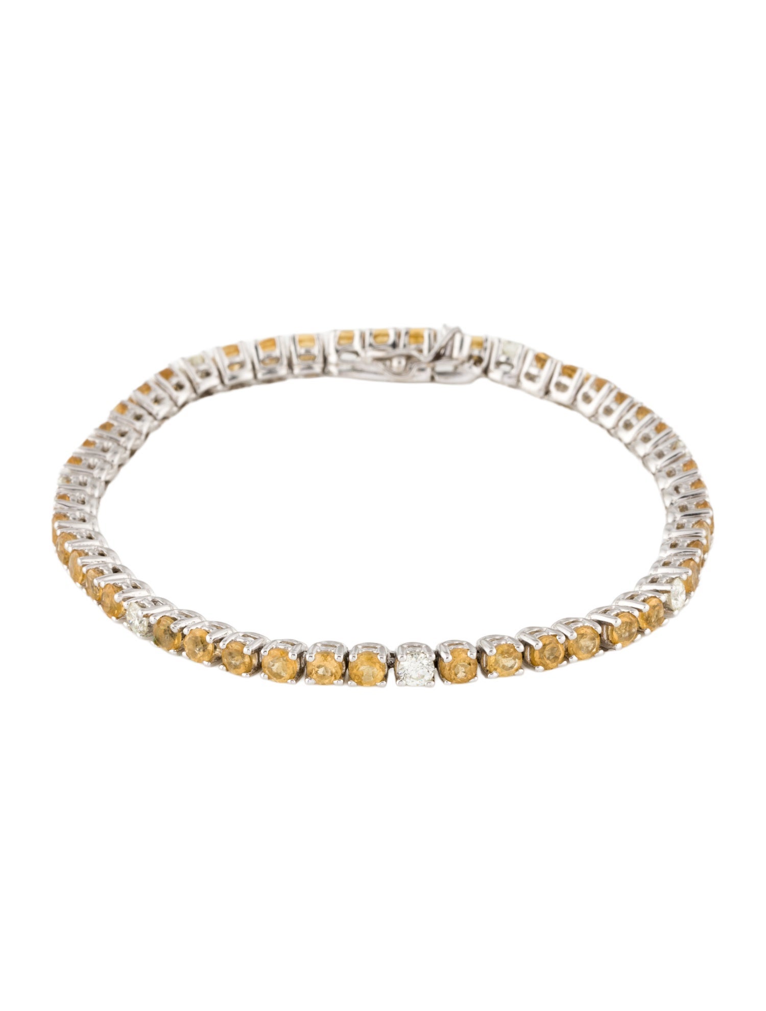 Bracelet 14K 2.58ctw Citrine & Diamond Link