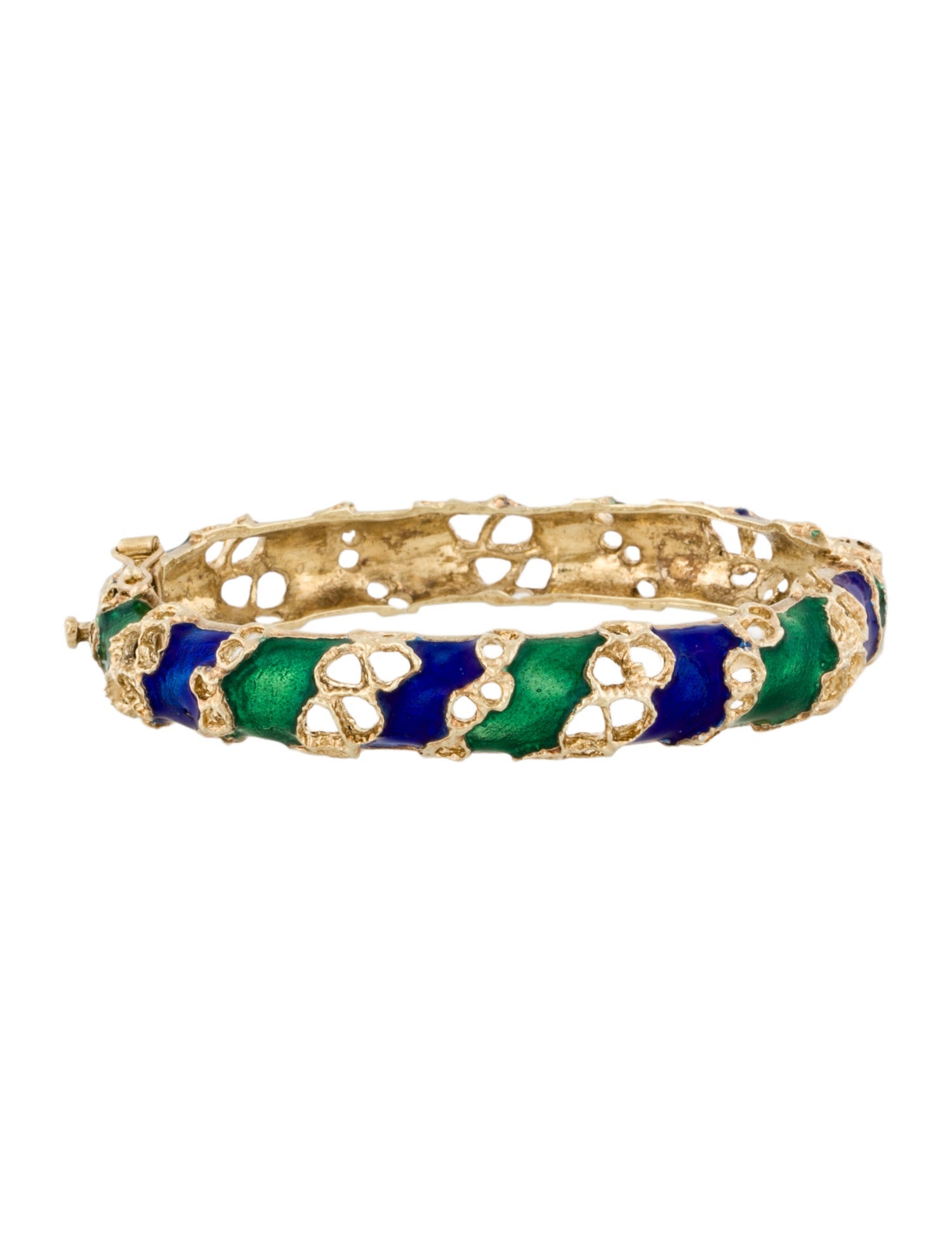 Bracelet 14K Enamel Hinged Bangle