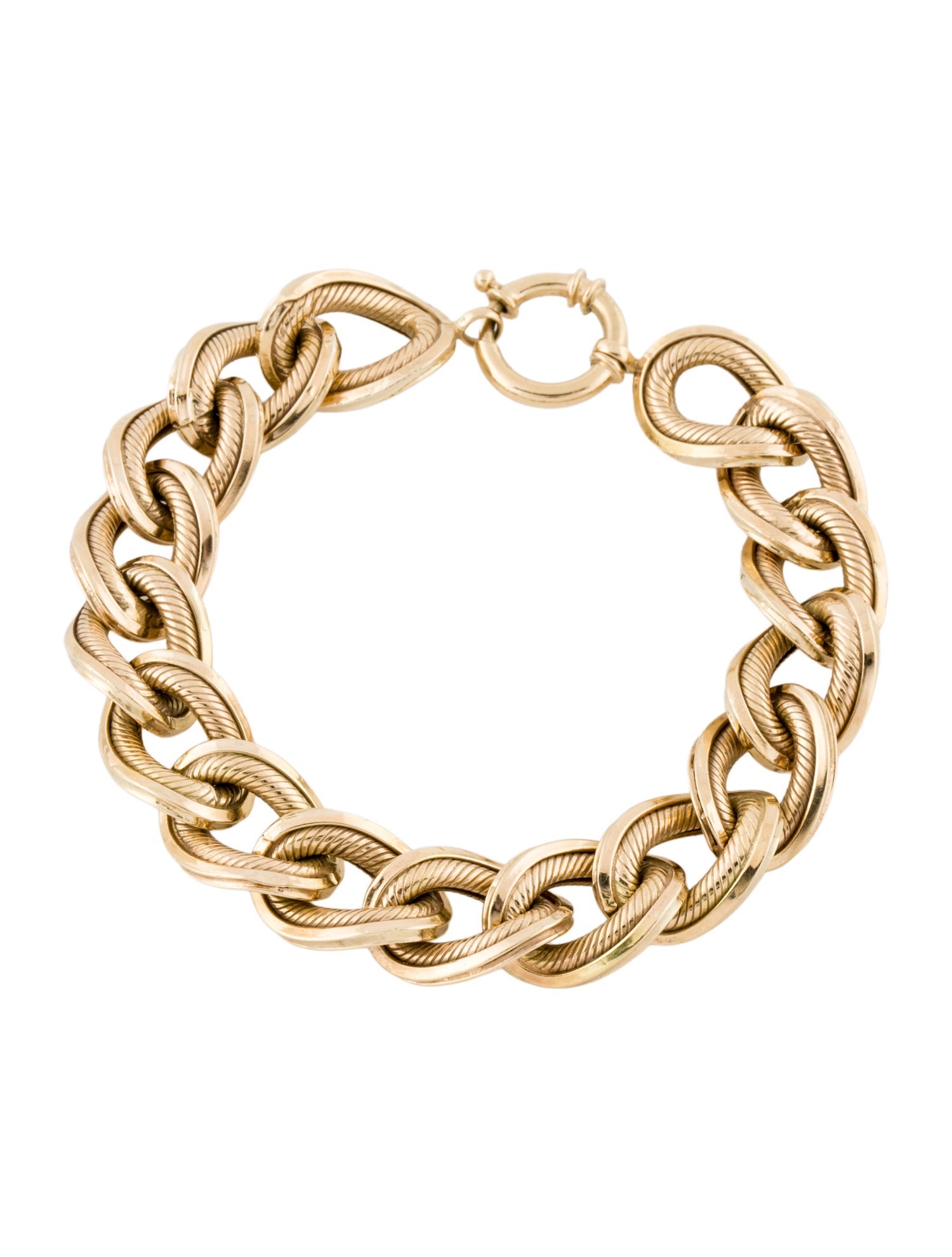 Bracelet 14K Textured Curb Chain Link Bracelet