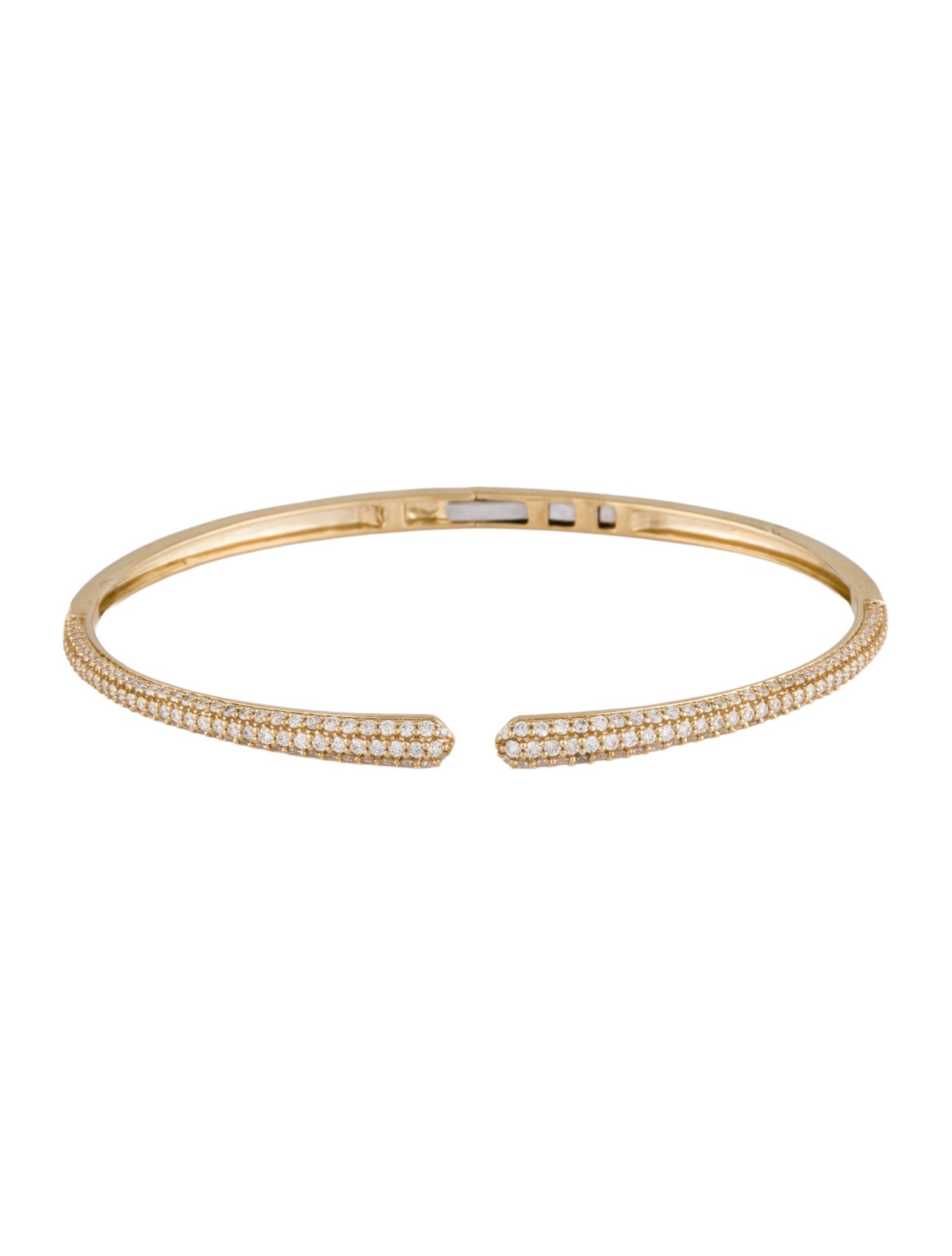 Bracelet 14K 1.33ctw Diamond Hinged Cuff w/ Tags