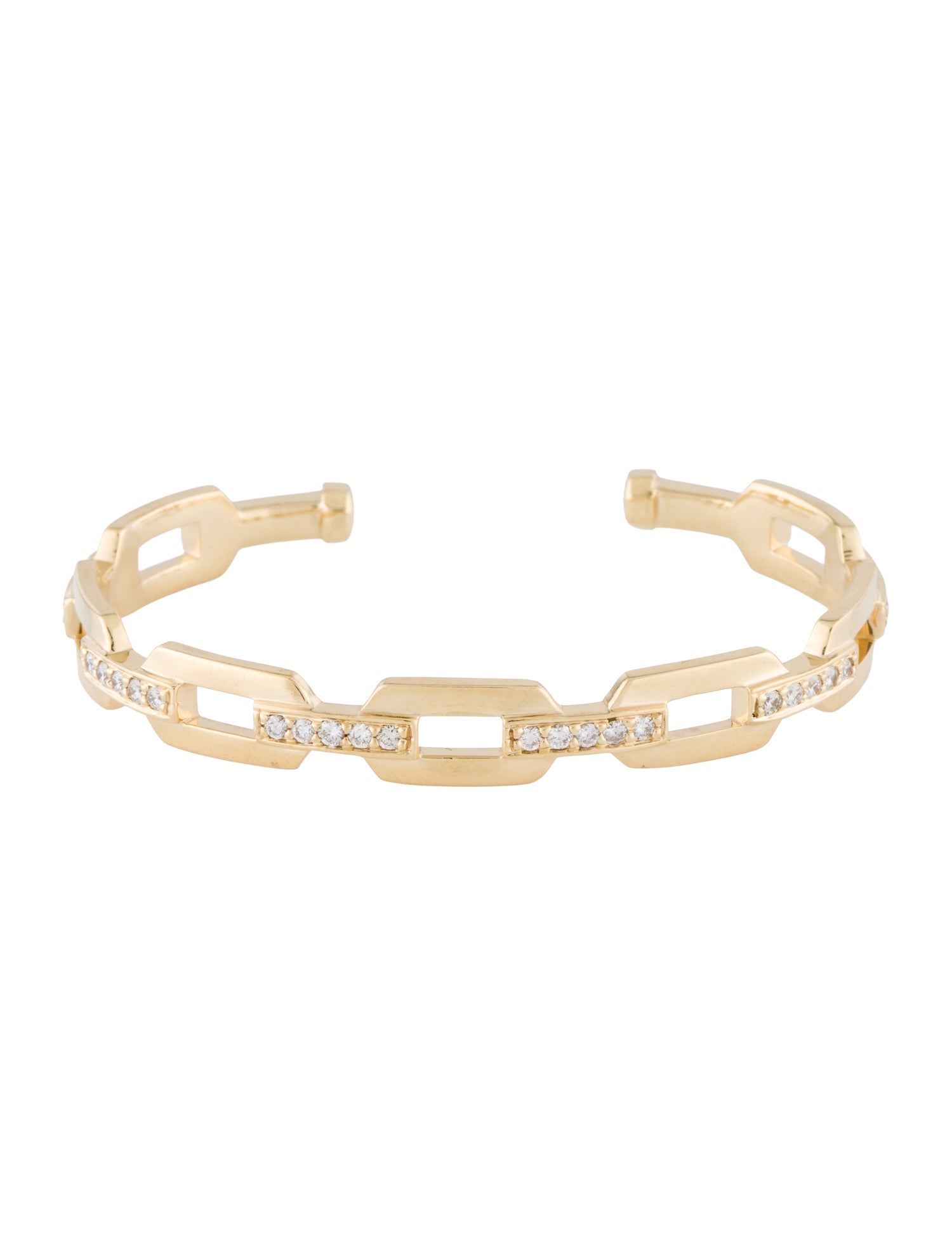 Bracelet 14K Diamond Chain Link Cuff