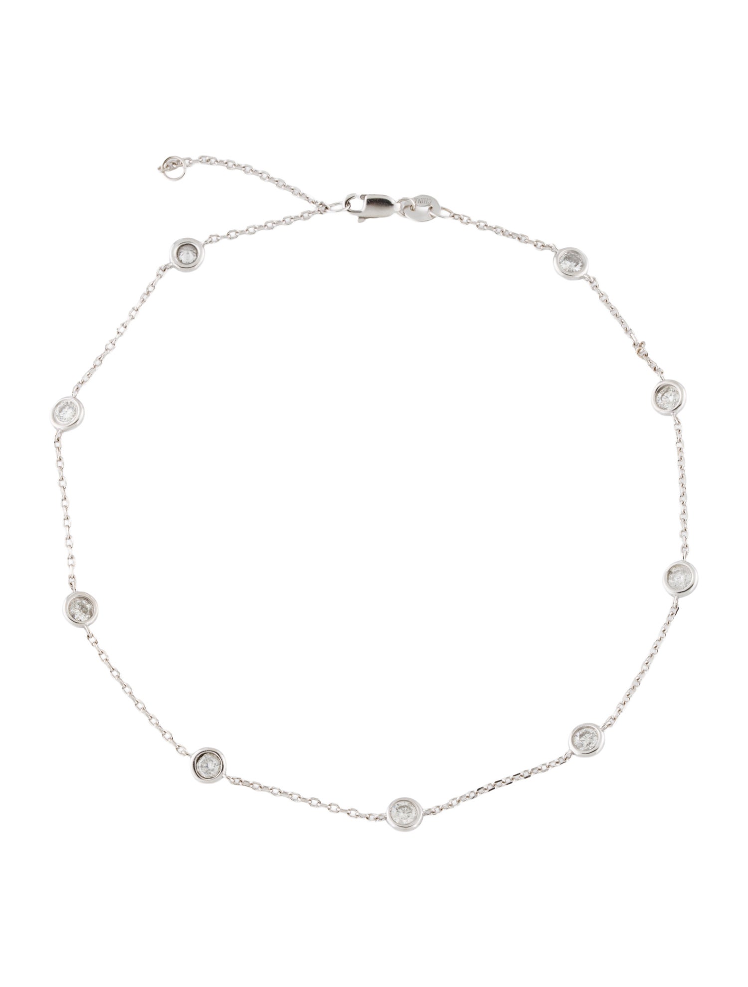 Bracelet 14K Diamond Station Anklet