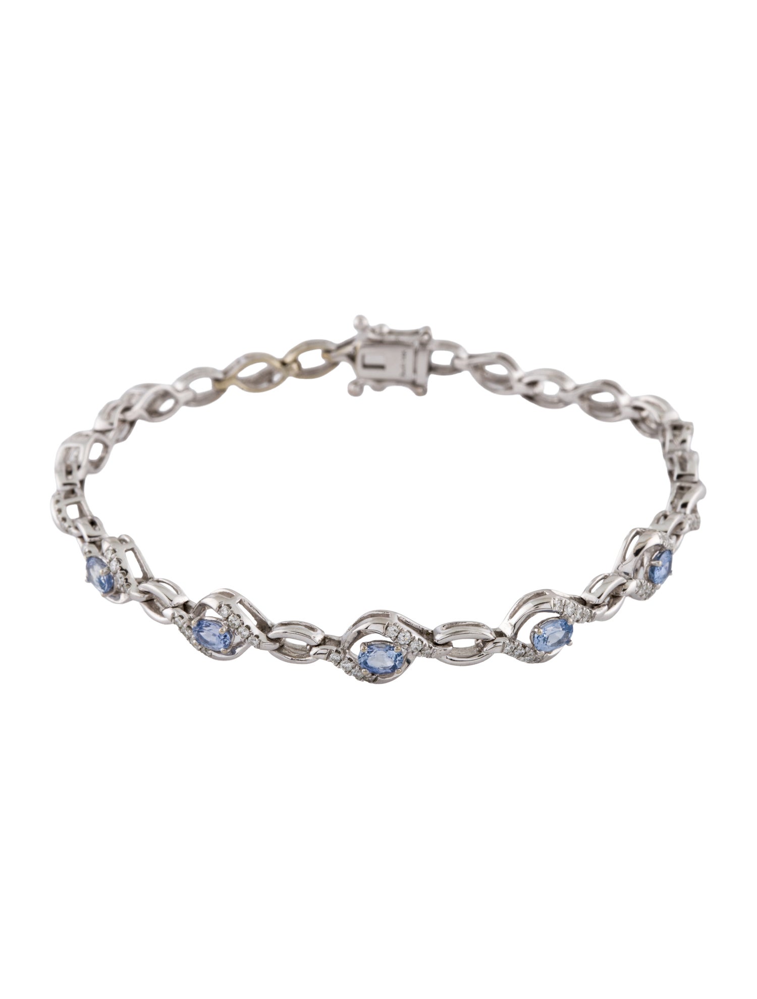 Bracelet 14K Sapphire & Diamond Link