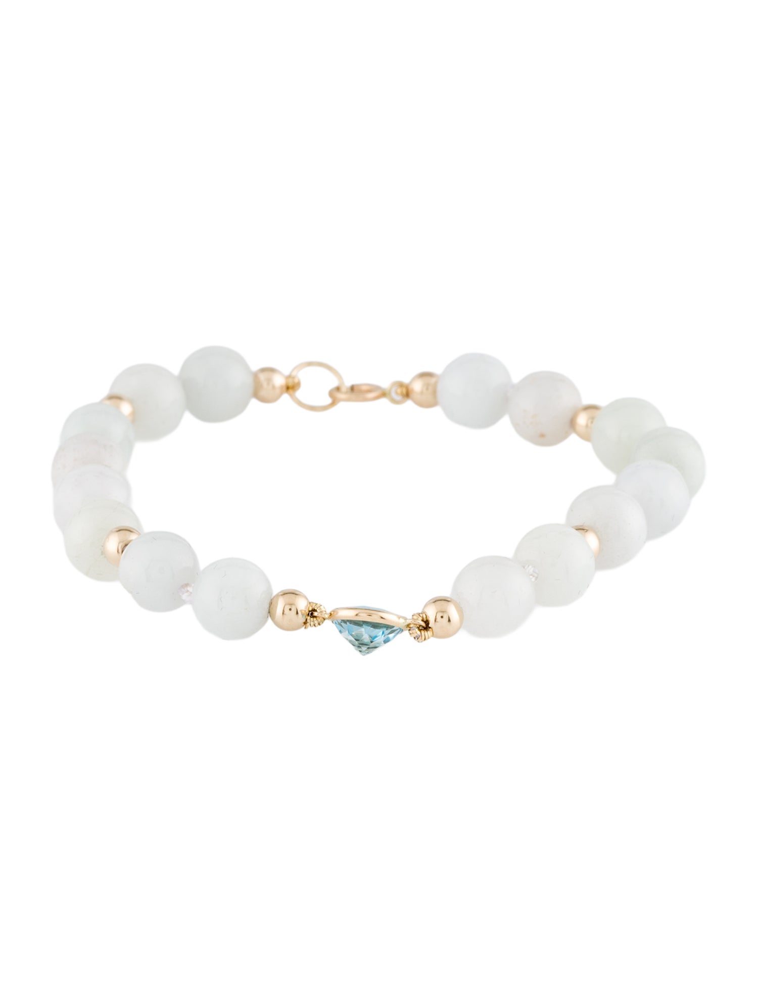 Bracelet 14K 1.29ctw Topaz & Jadeite Charm Bead