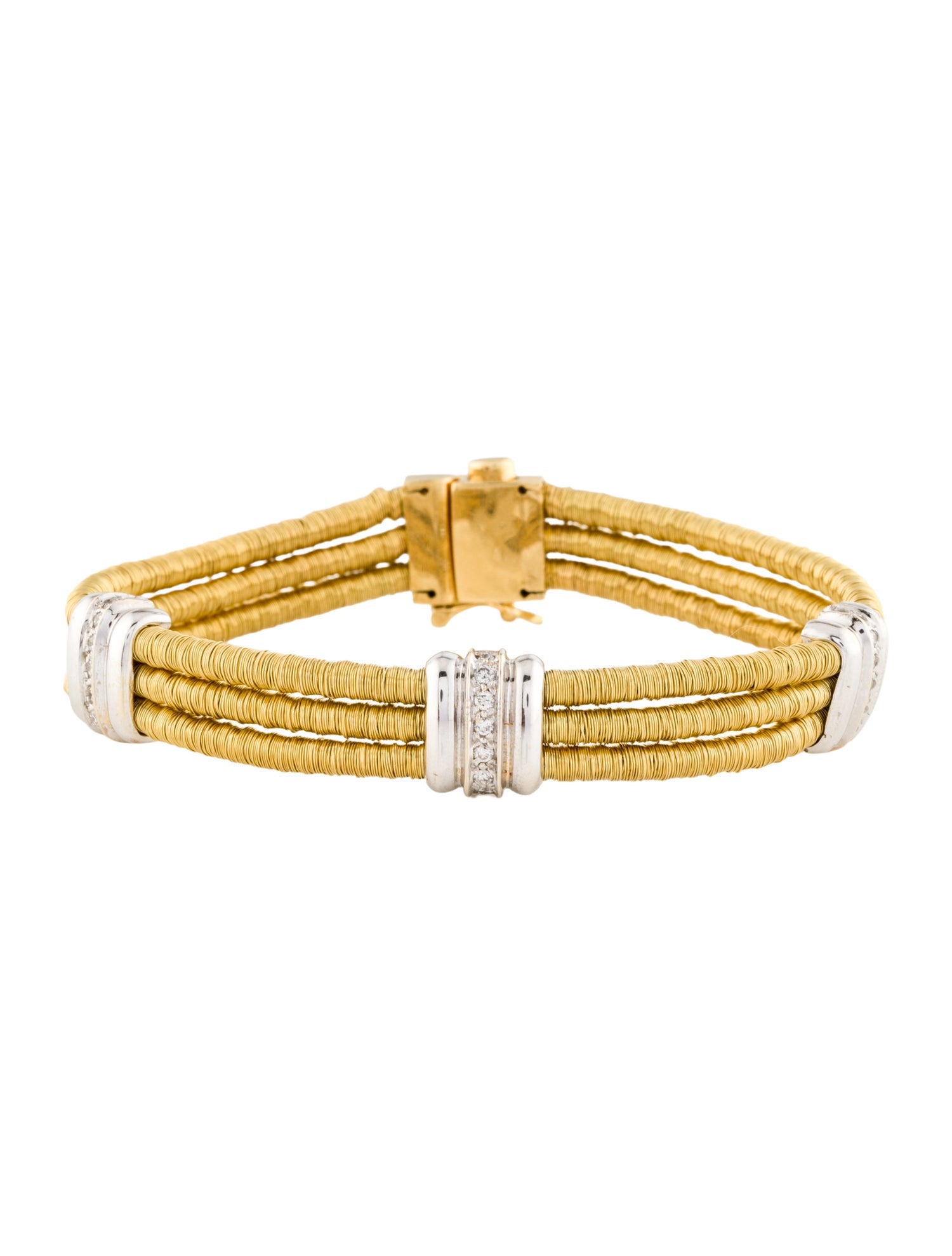 Bracelet 18K Two-Tone Diamond Coiled Multi-Strand