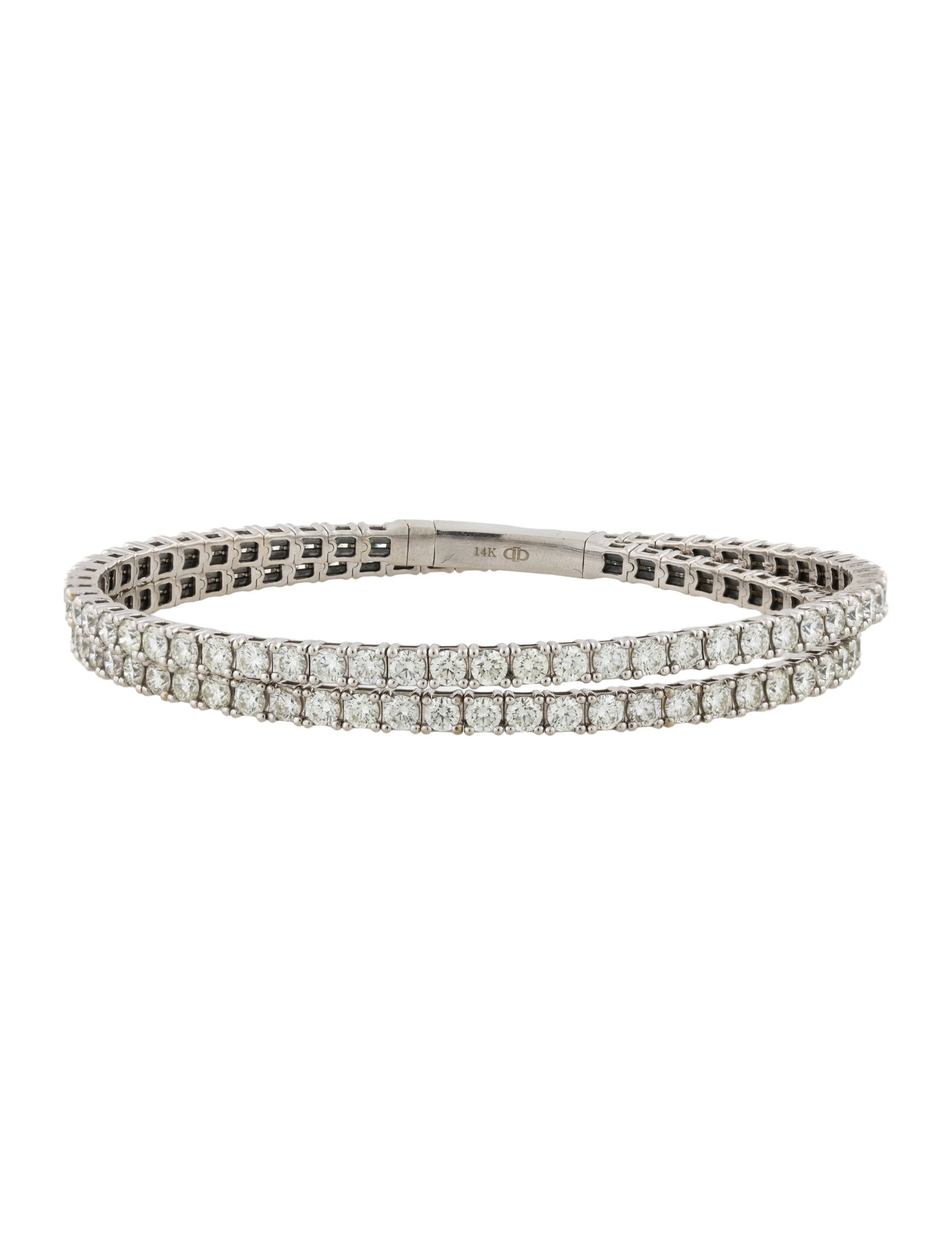Bracelet 14K 8.40ctw Diamond Double Wrap Link