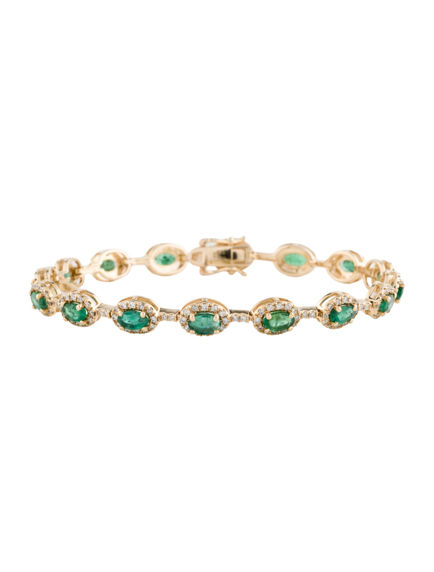 Bracelet 14K 3.20ctw Emerald & Diamond Link