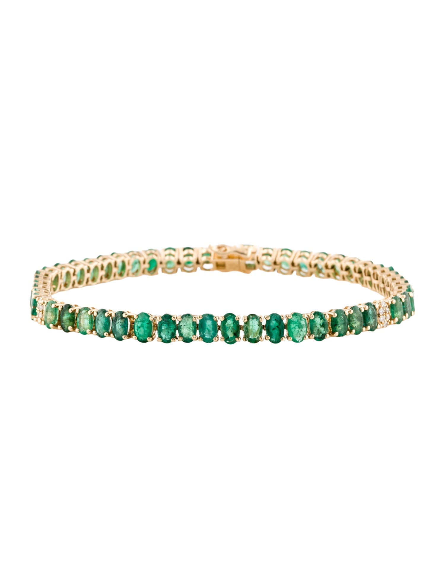 Bracelet 14K 7.19ctw Emerald & Diamond Link Bracelet