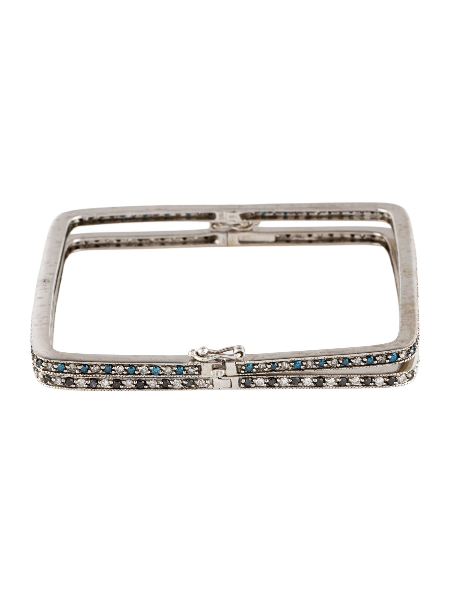 Bracelet 14K 2.28ctw Diamond Square Bangle Set