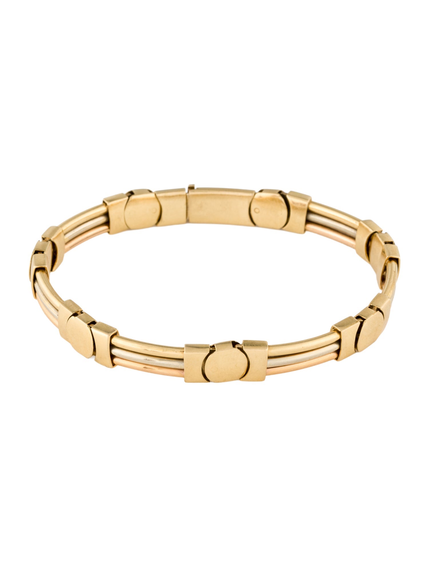 Bracelet 18K Tri-Color Link Bangle Bracelet