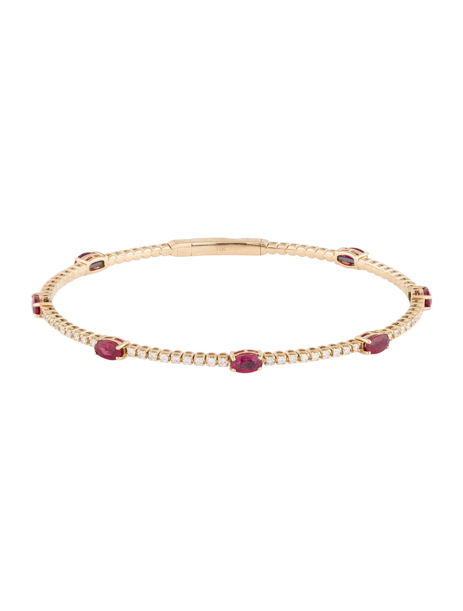 Bracelet 14K Ruby & Diamond Tennis Bracelet