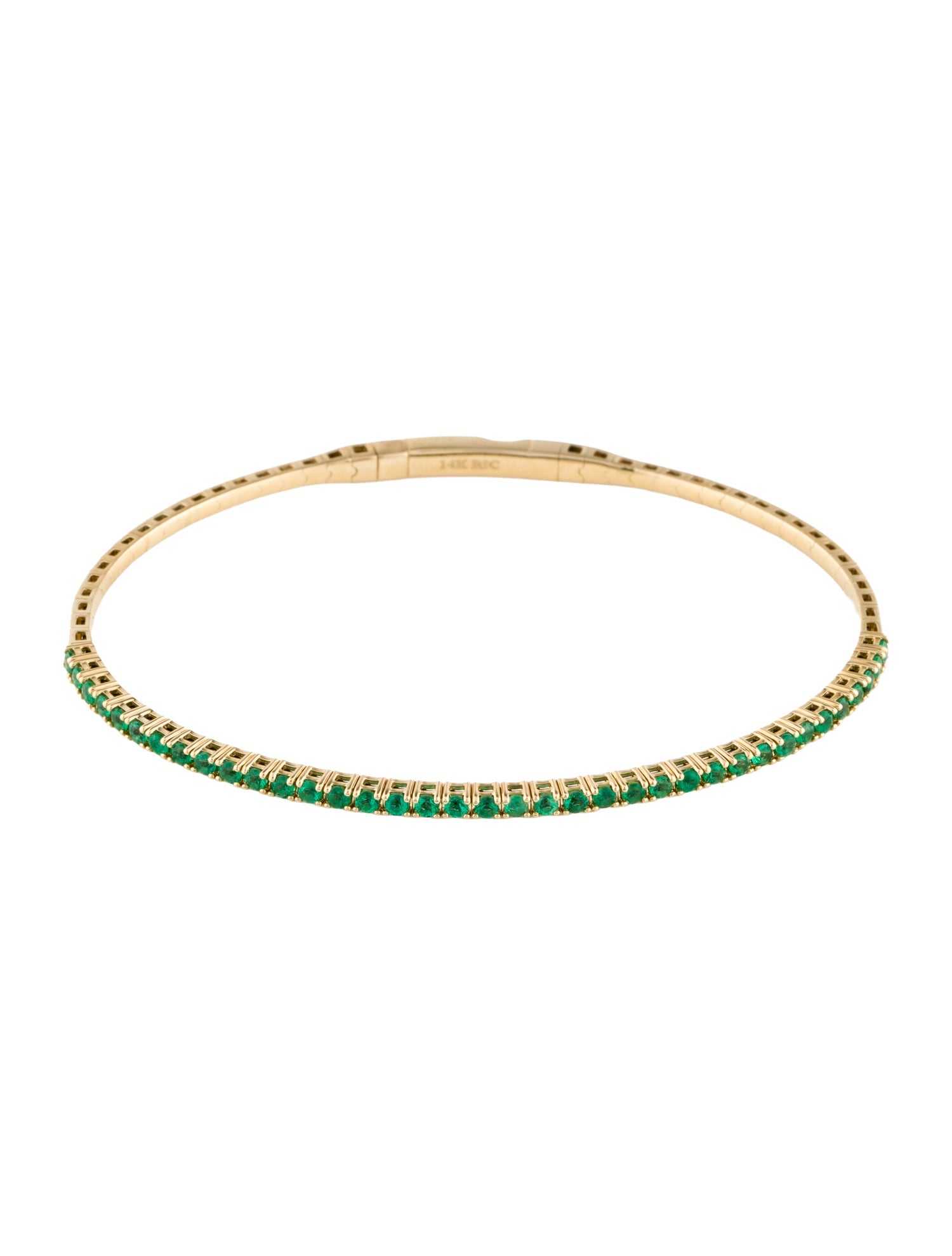Bracelet 14K Emerald Flexible Bangle Bracelet