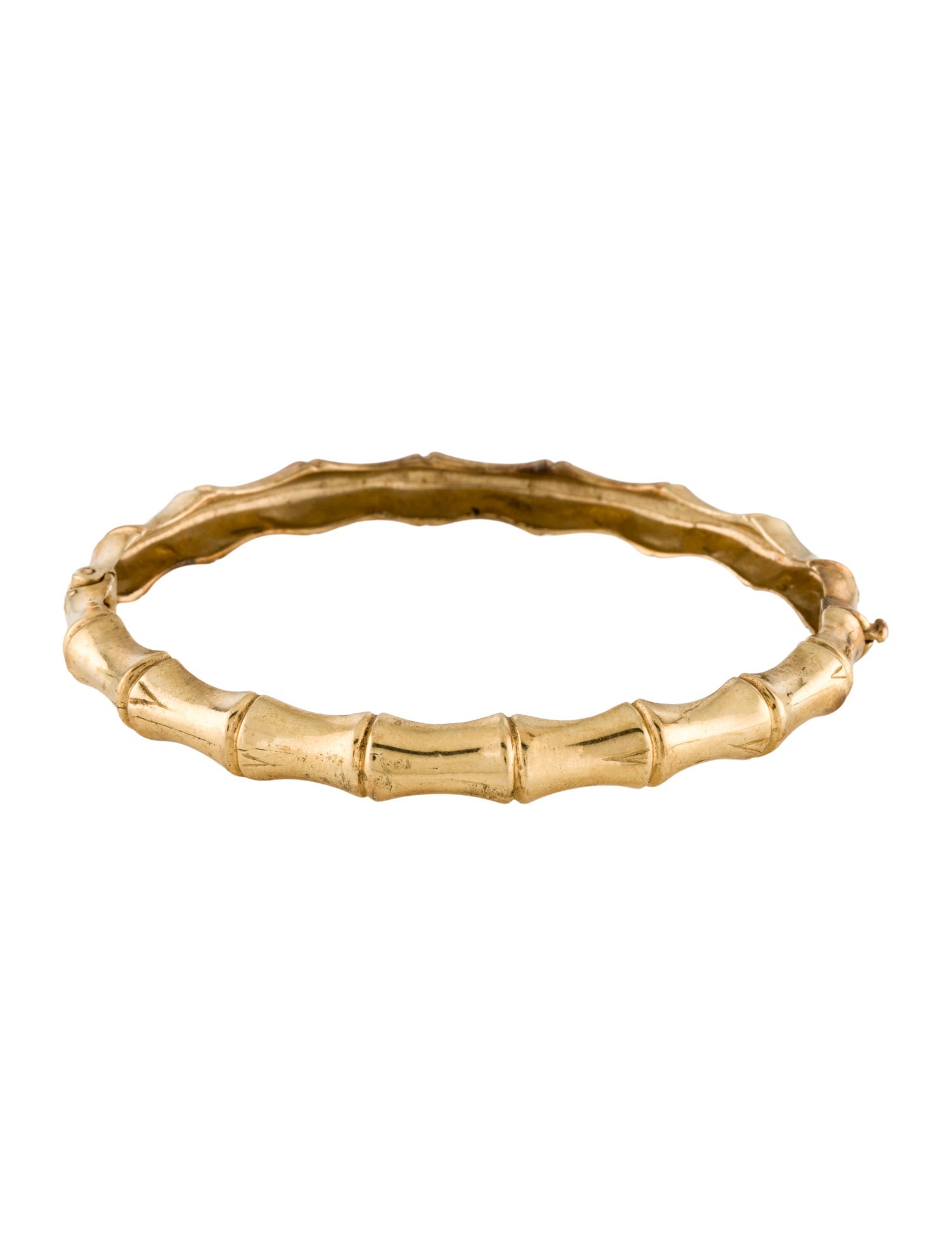 Bracelet 14K Bamboo Hinged Bangle Bracelet
