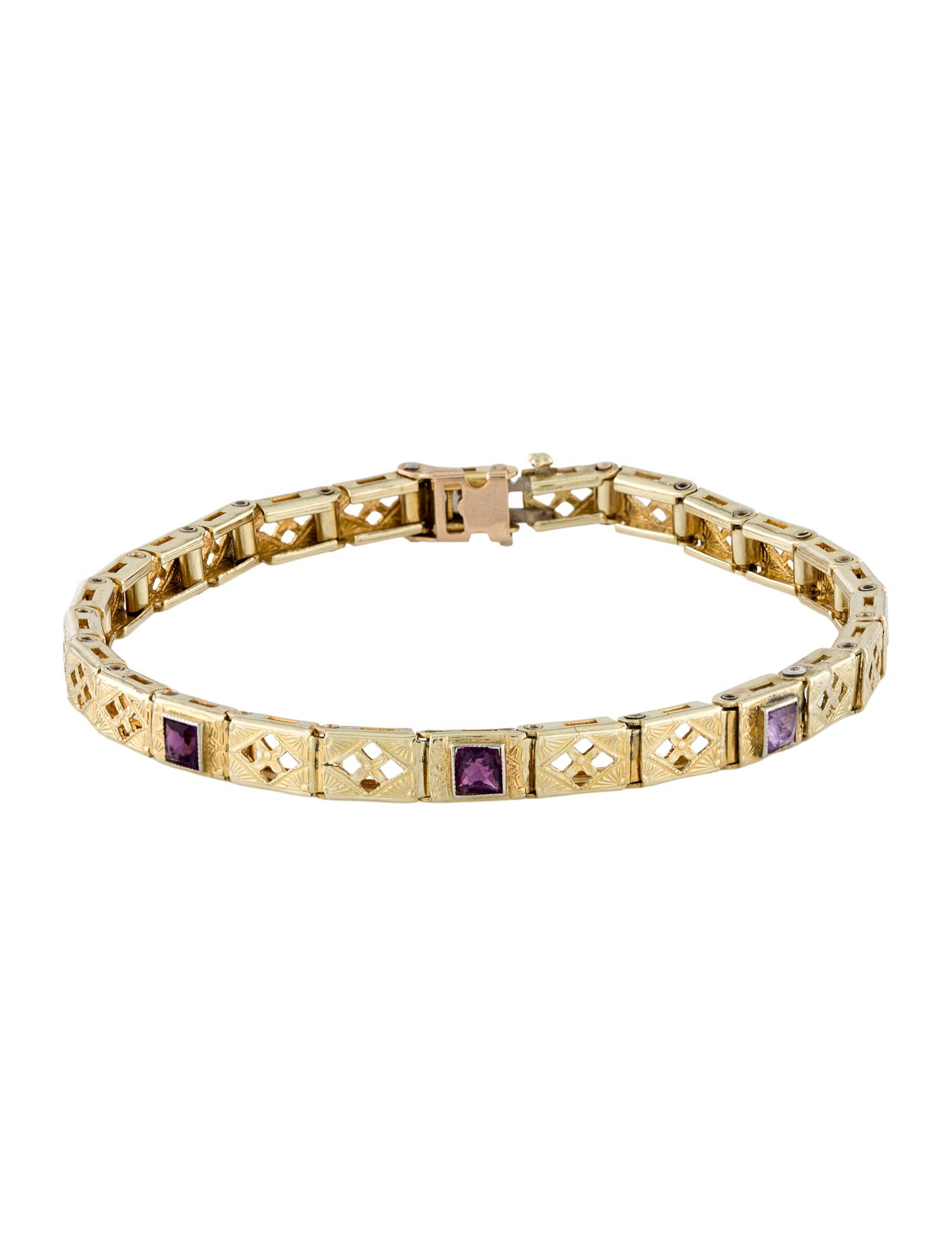 Bracelet 10K Glass Chain Link