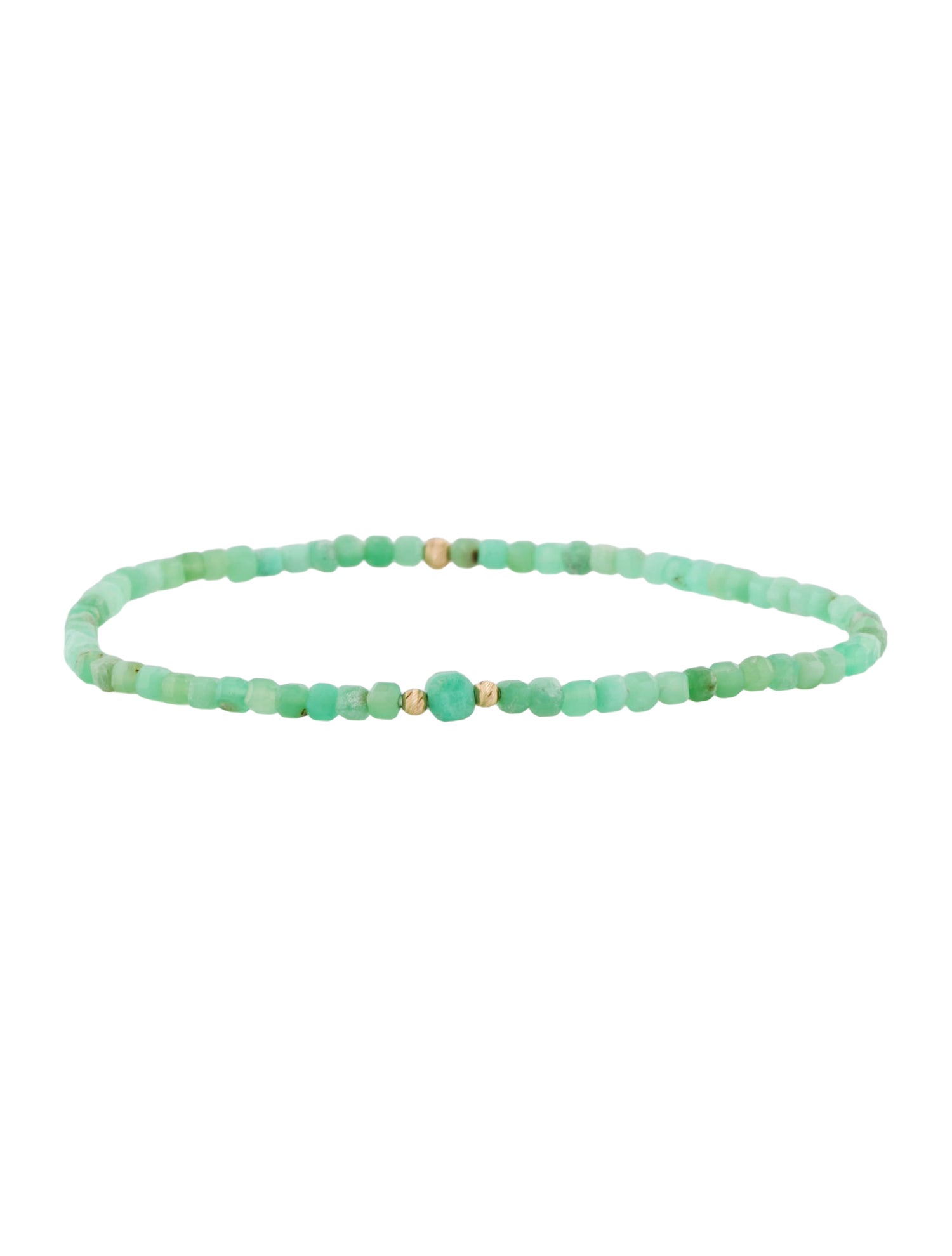 Bracelet 14K Chrysoprase Beaded Bracelet