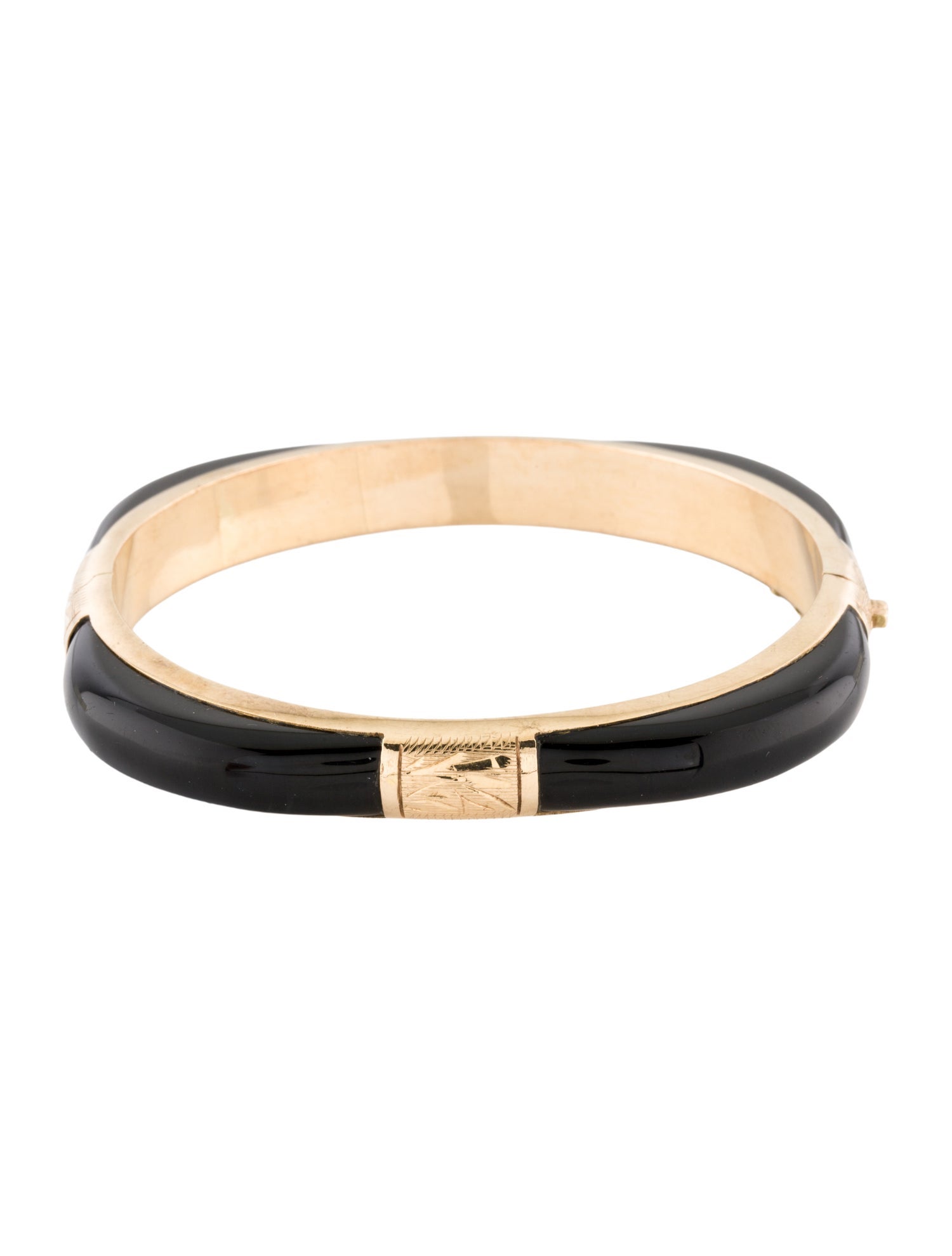 Bracelet 14K Glass Hinged Bangle