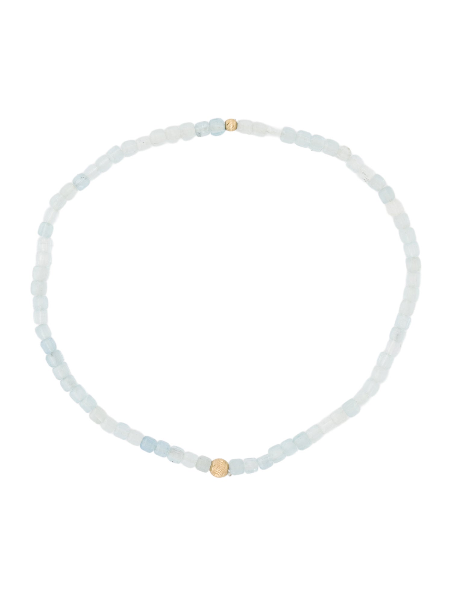 Bracelet 14K Aquamarine Beaded