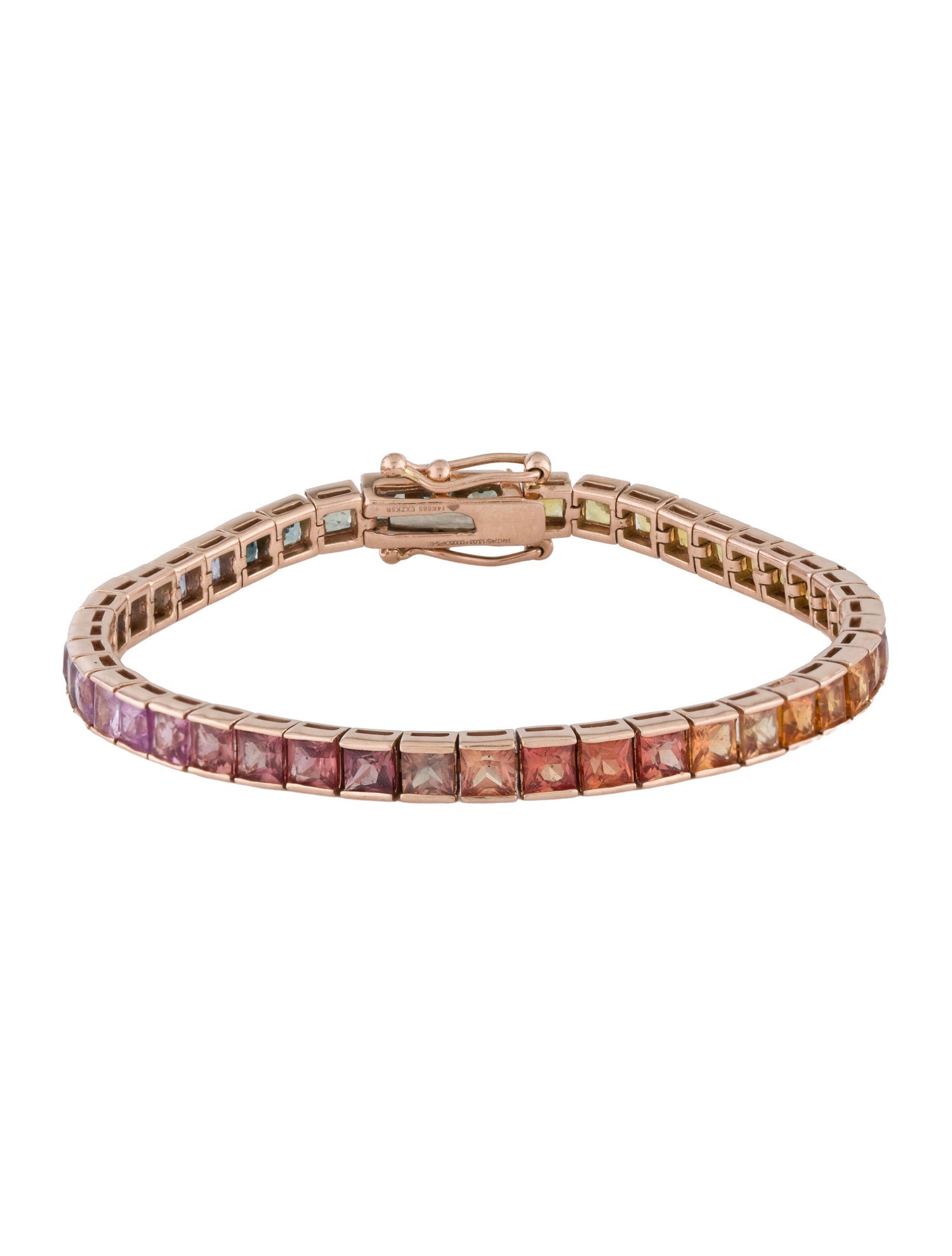 Bracelet 14K 13.03ctw Multi Sapphire Tennis