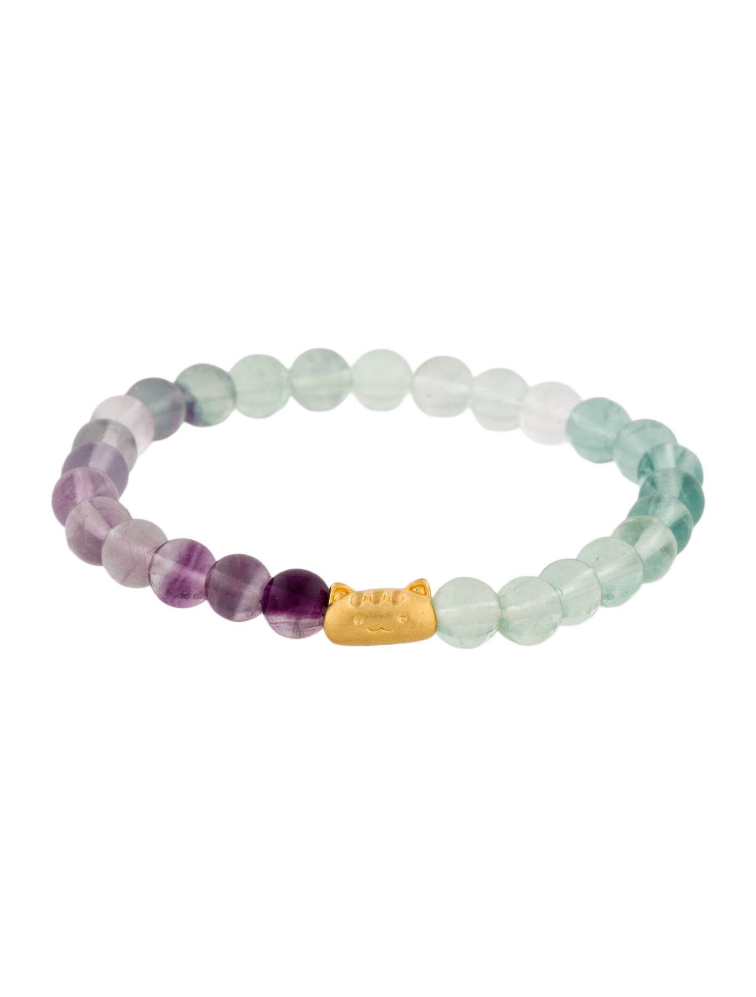Bracelet 24K Fluorite Cat Bead