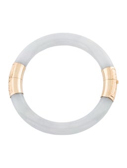 14K Jadeite Hinged Bangle