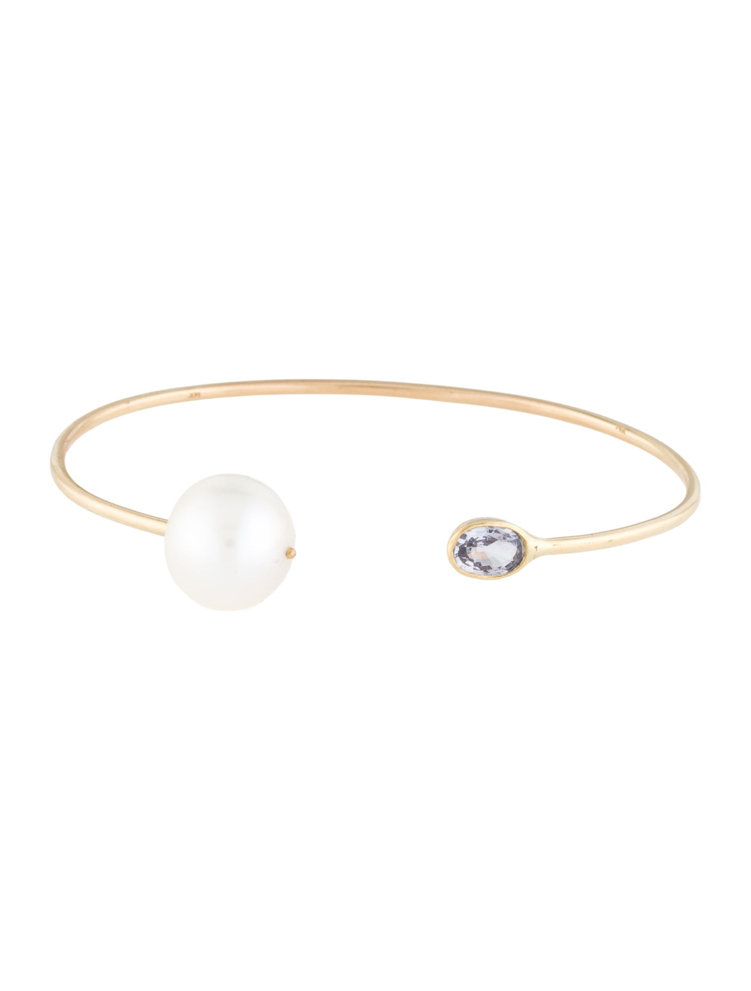Bracelet 14K Pearl & Color-Change Sapphire Cuff Bracelet