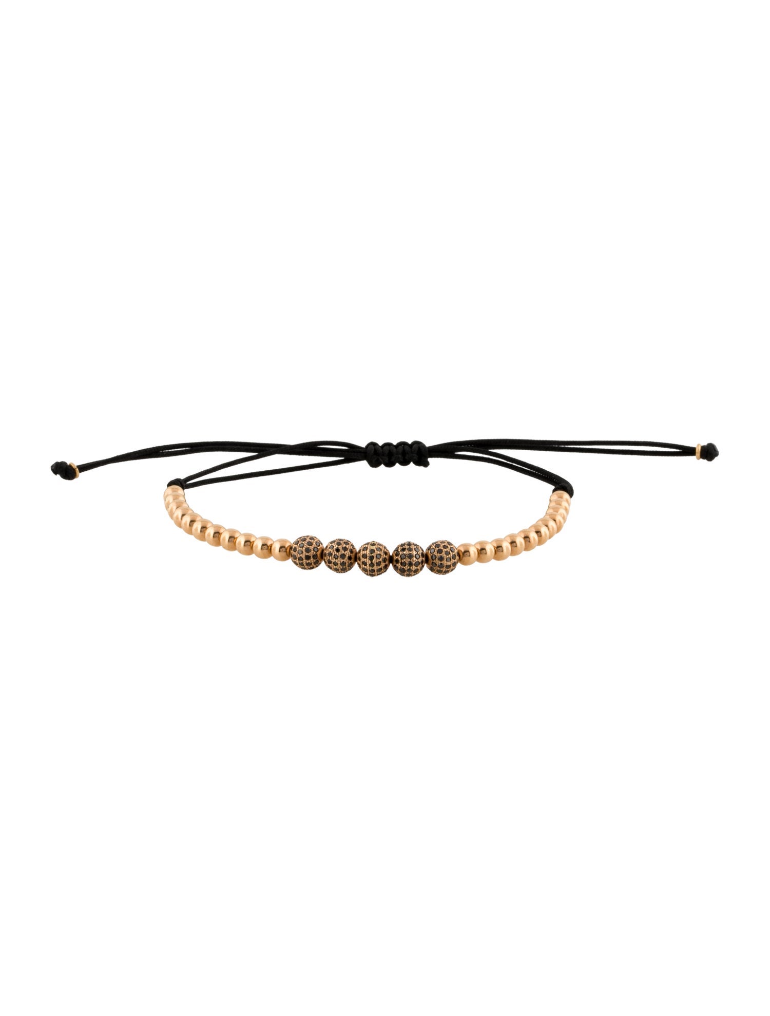 Bracelet 18K Diamond Pavé Ball Bead Adjustable Wrap