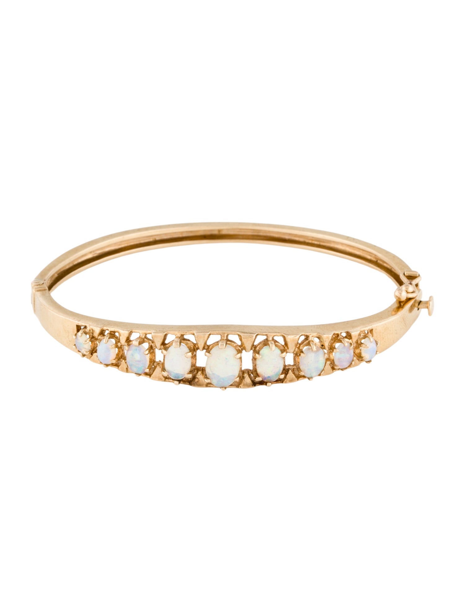 Bracelet 14K 1.65ctw Opal Hinged Bangle